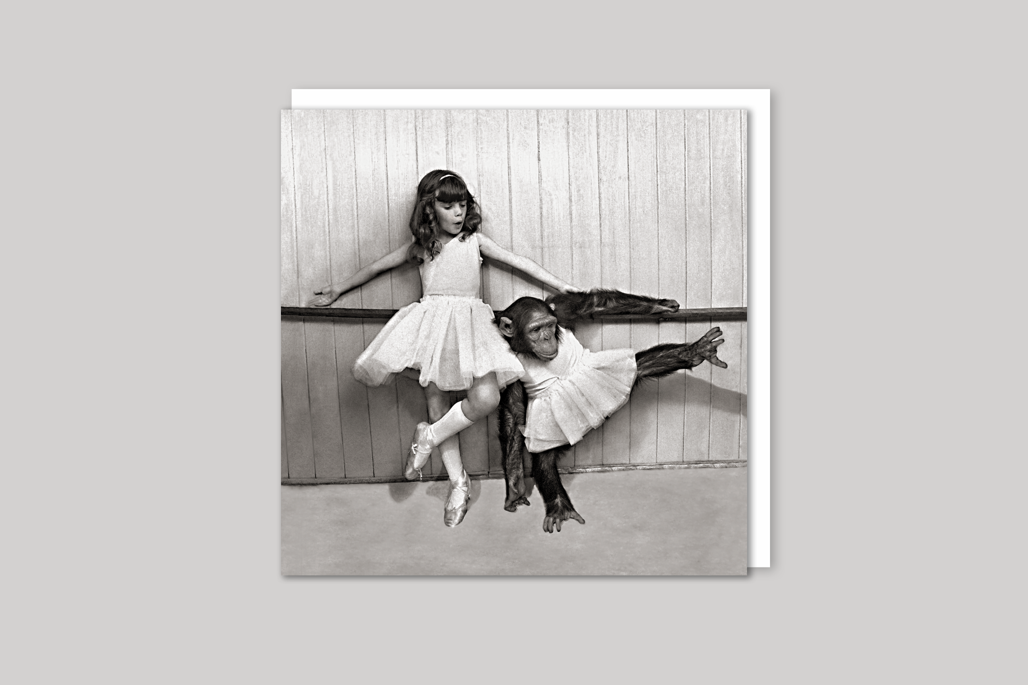 Ballet Class retro photograph from Exposure range of photographic cards by Icon, back page.