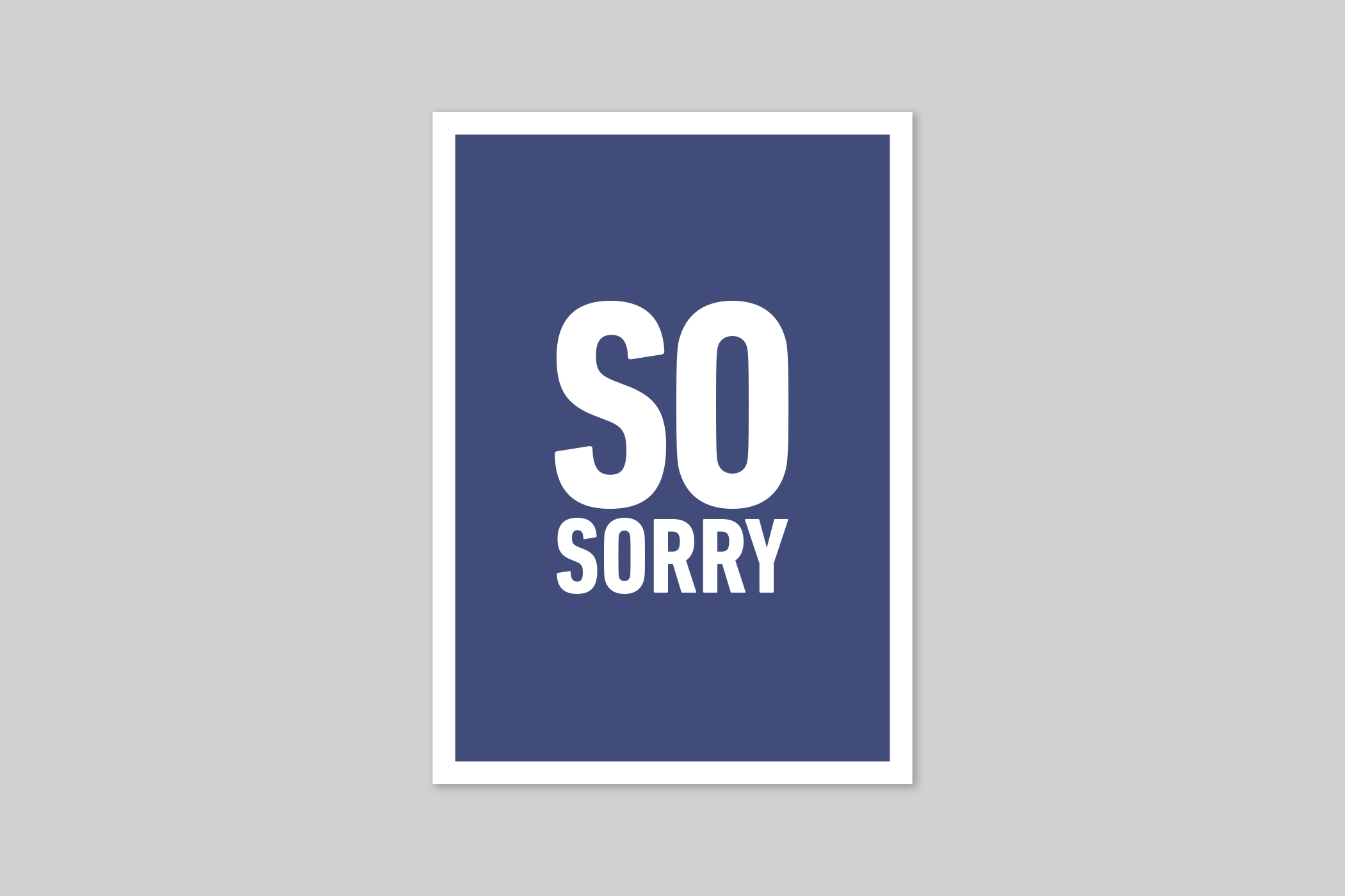 So Sorry sorry card typographic greeting card from Yes No Maybe range by Icon.