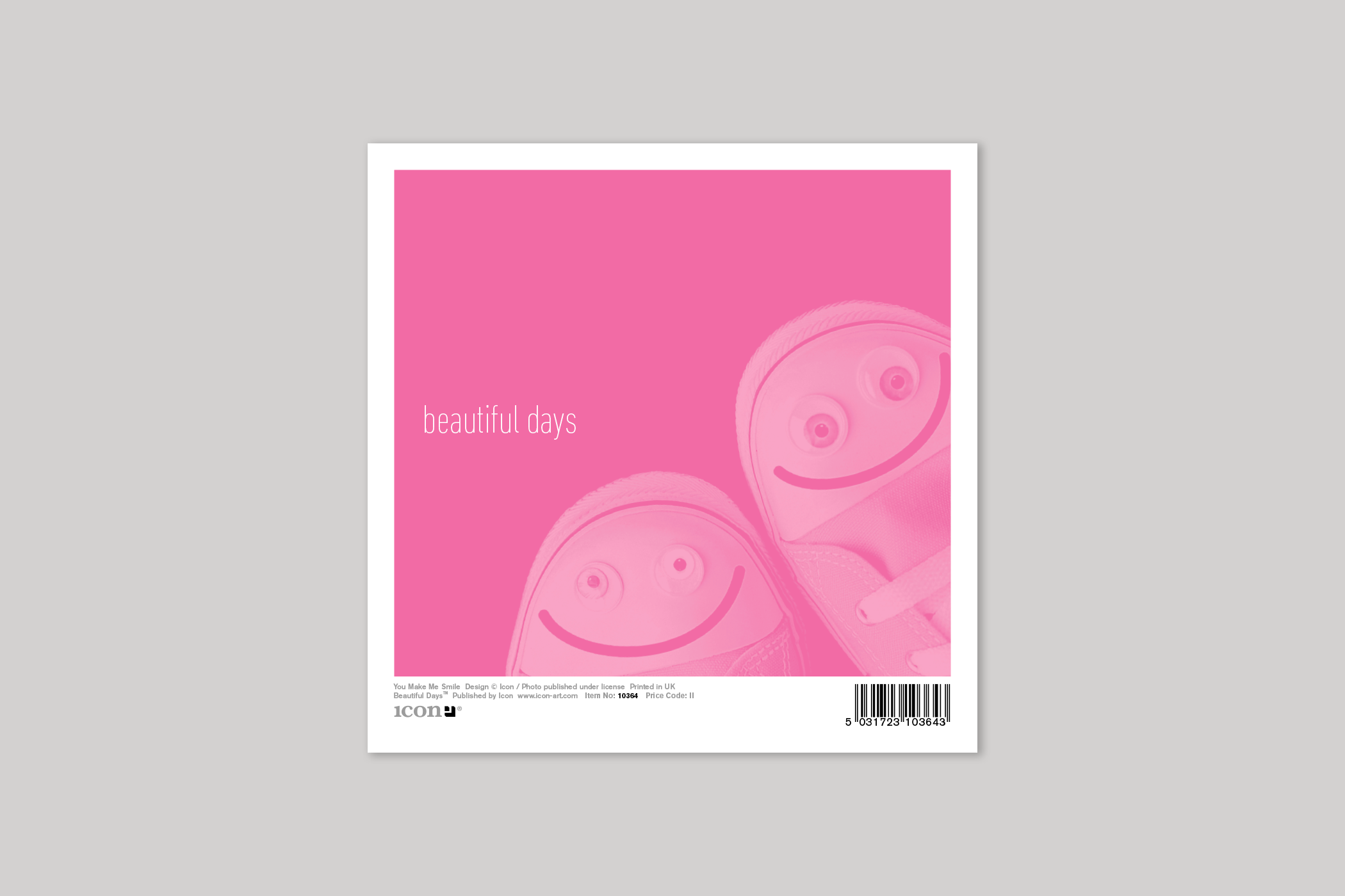 You Make Me Smile from Beautiful Days range of contemporary photographic cards by Icon, with envelope.