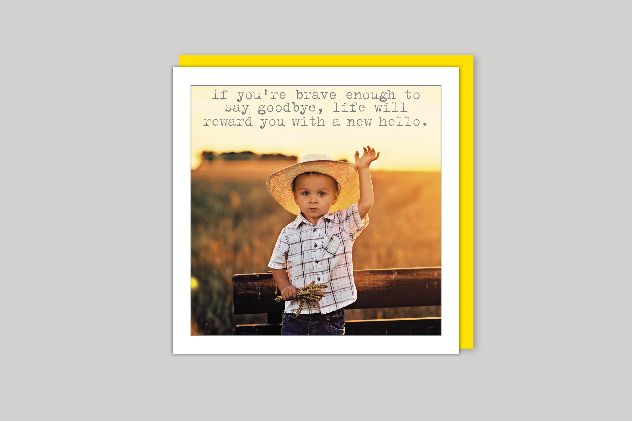 A New Hello you're leaving card from Life Is Sweet range of greeting cards by Icon, back page.