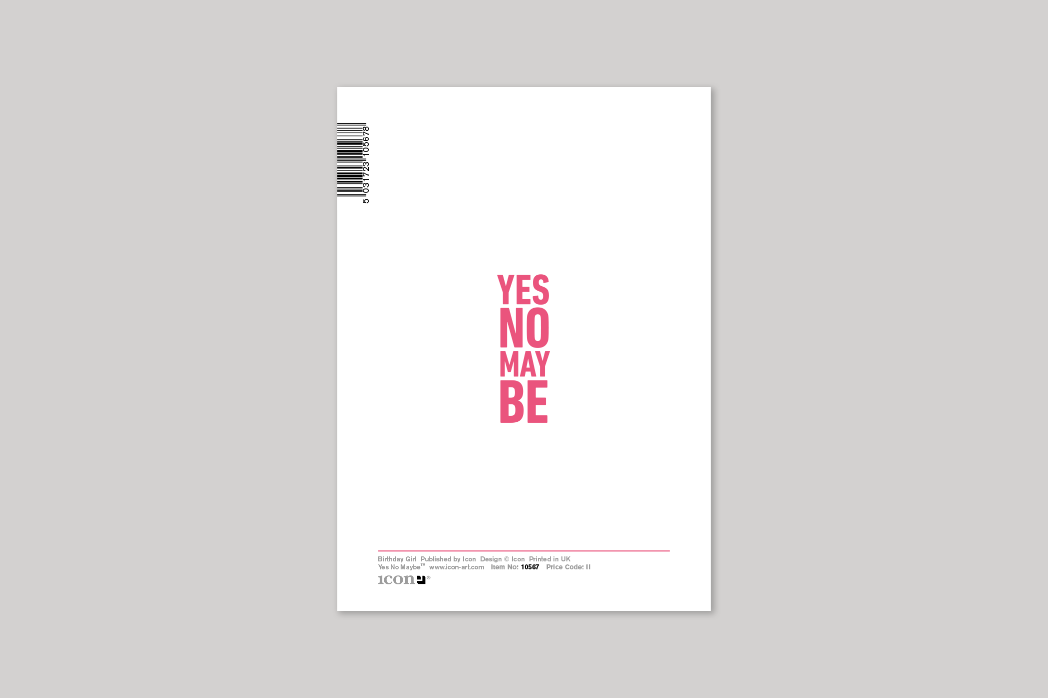 Birthday Girl typographic greeting card from Yes No Maybe range by Icon, with envelope.
