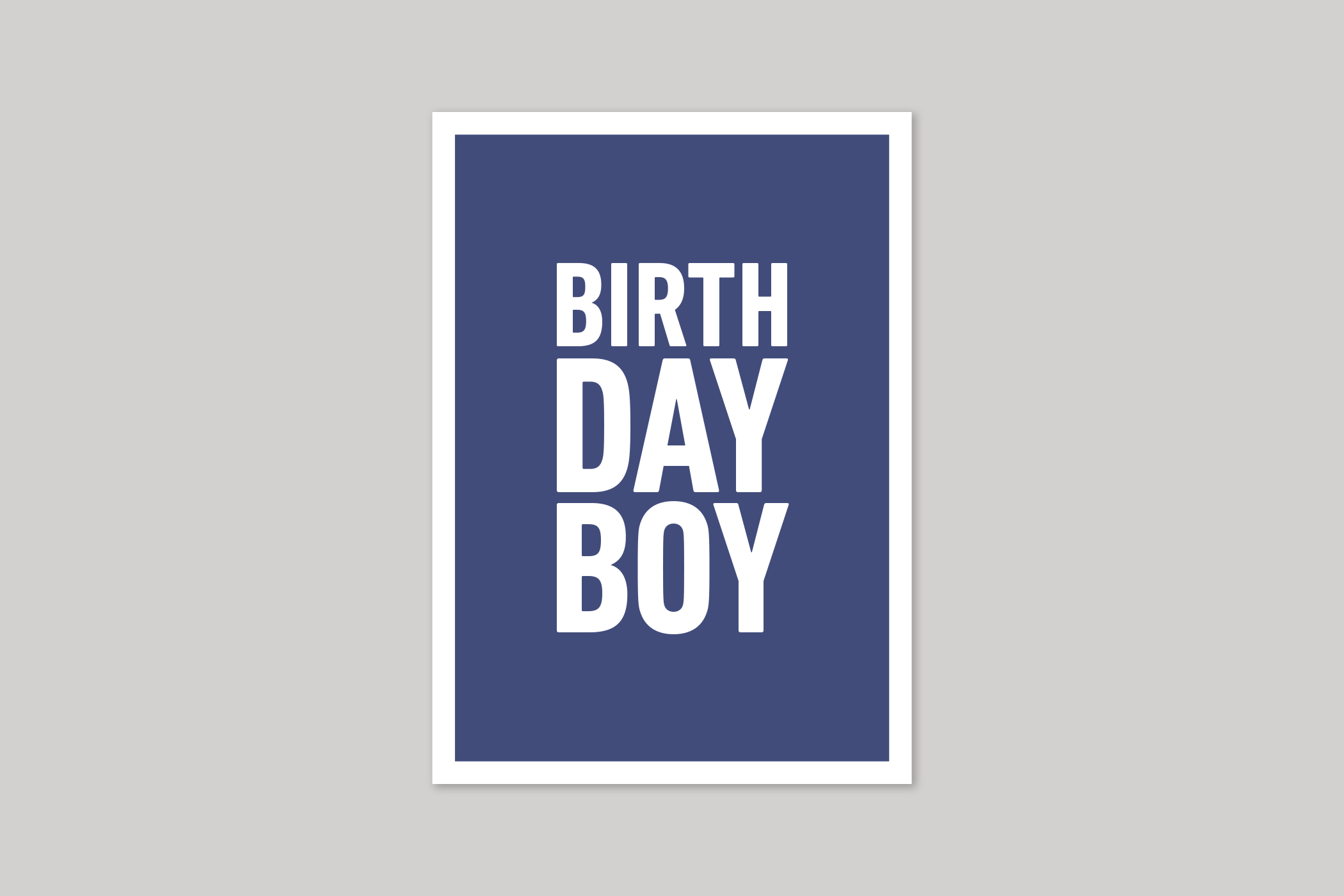 Birthday Boy typographic greeting card from Yes No Maybe range by Icon.