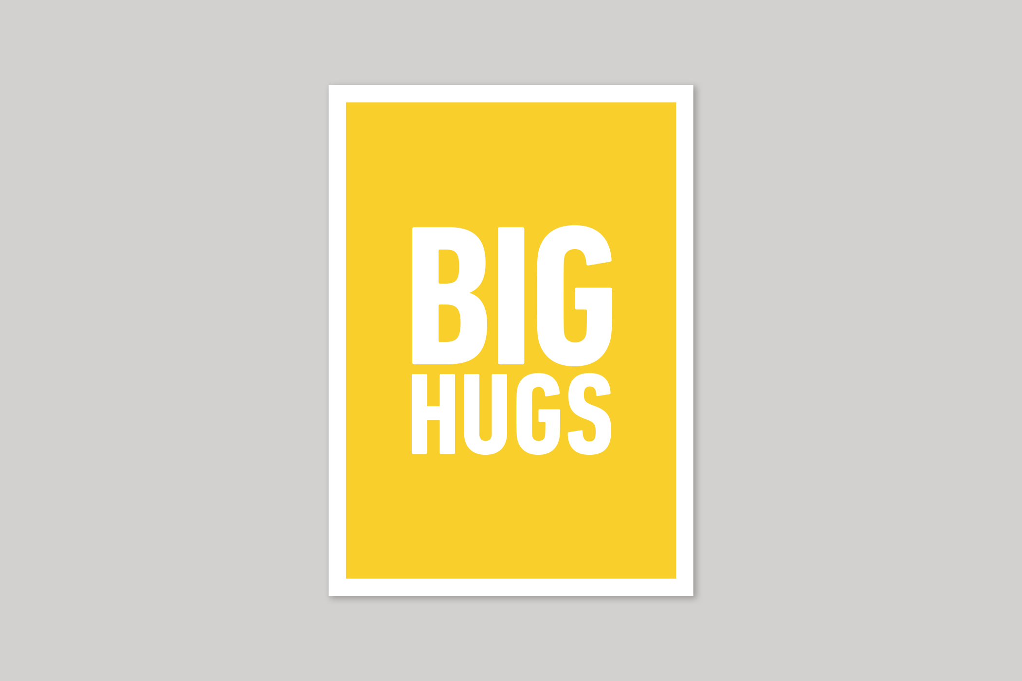 Big Hugs typographic greeting card from Yes No Maybe range by Icon.
