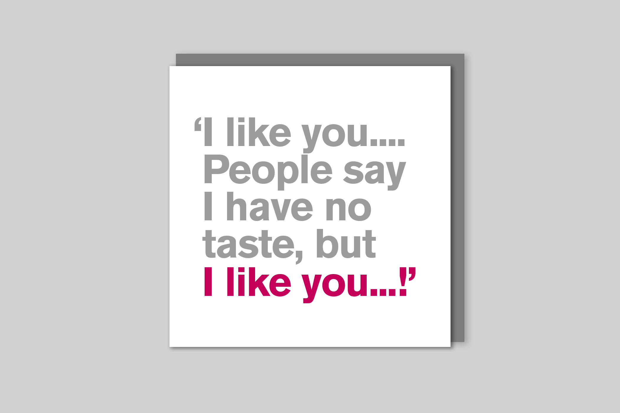 I Like You from Lyric range of quotation cards by Icon, back page.