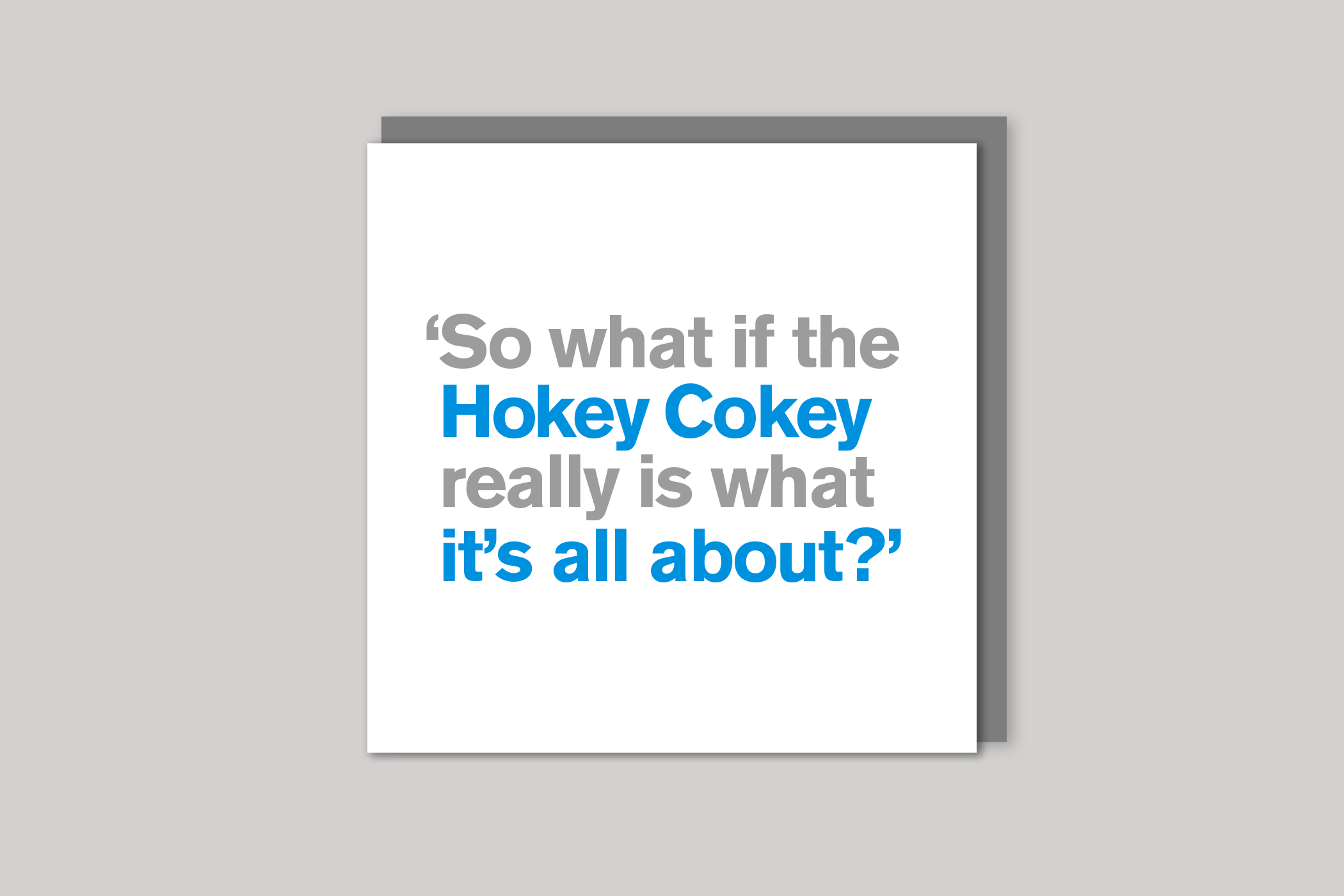 Hokey Cokey from Lyric range of quotation cards by Icon, back page.
