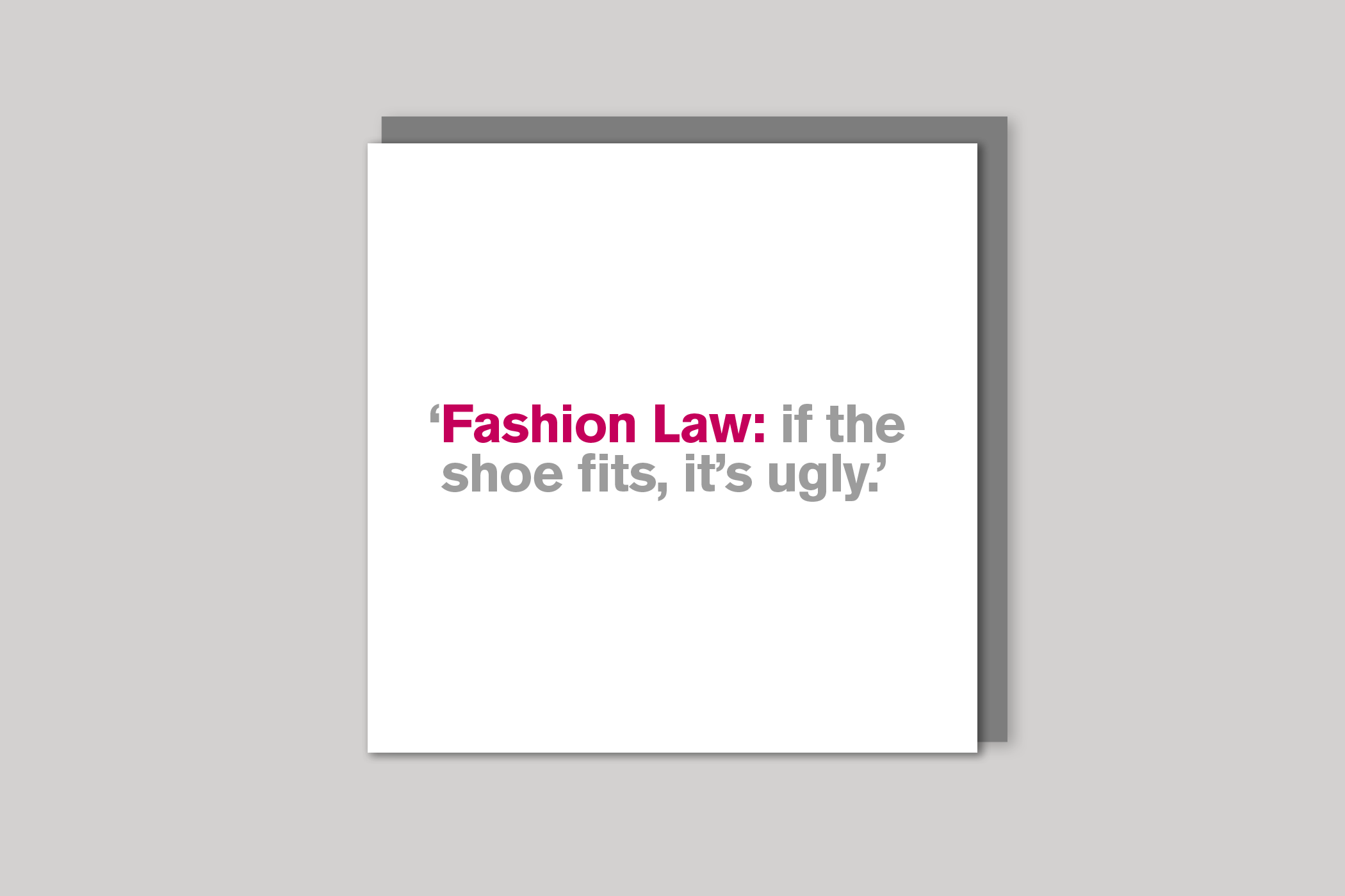 Fashion Law from Lyric range of quotation cards by Icon, back page.