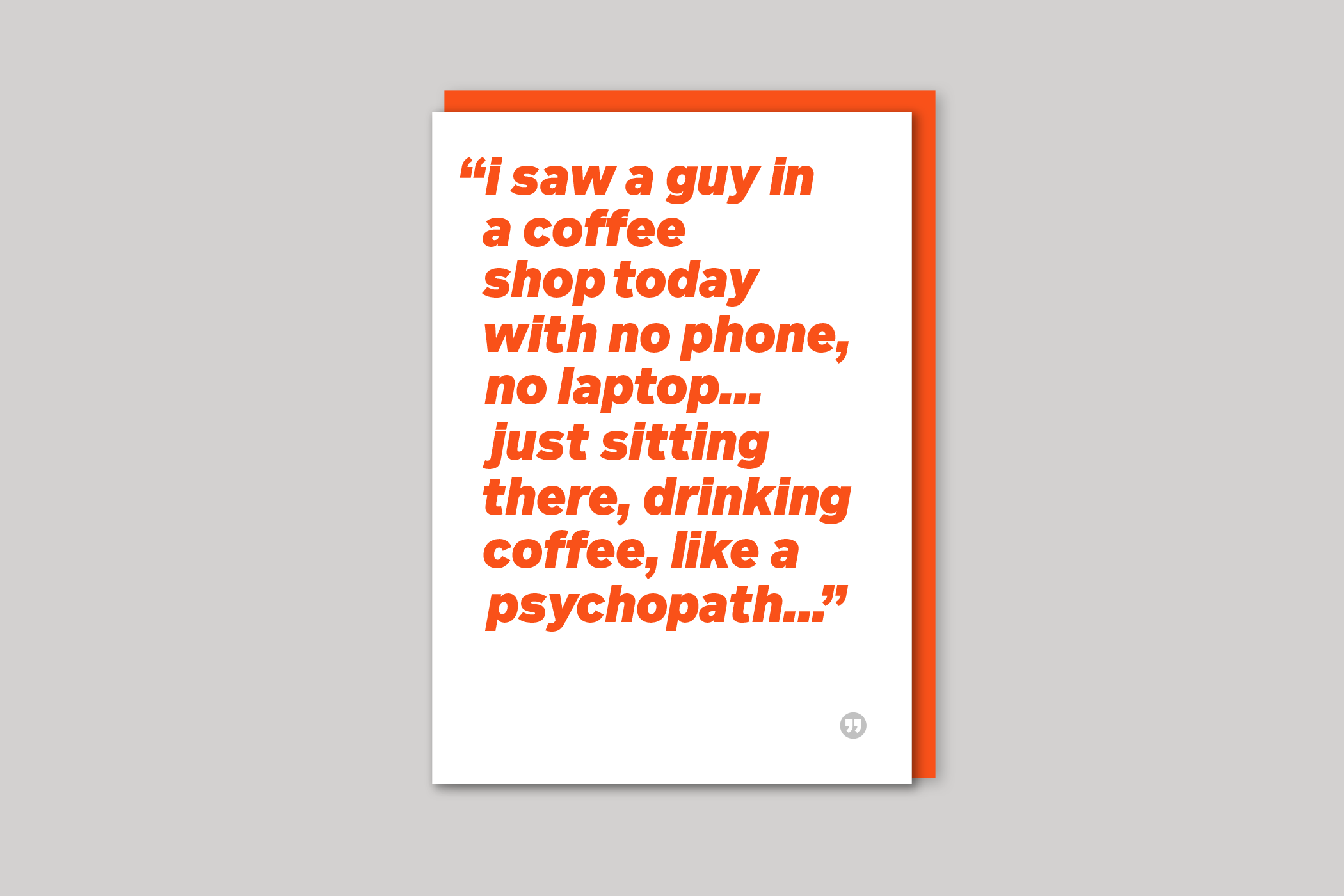 Psychopath funny quotation from Quotecards range of cards by Icon, back page.