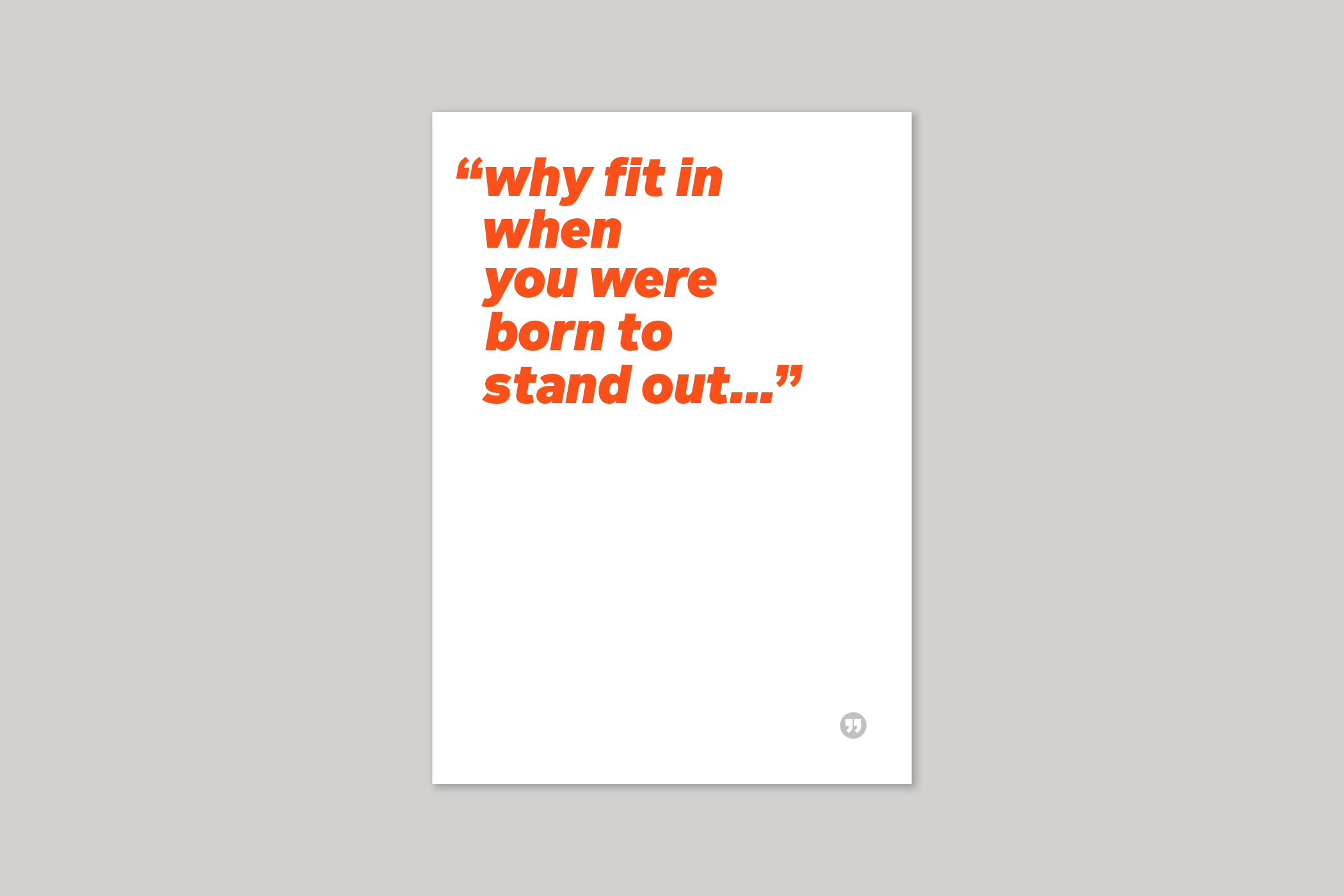 Why Fit In funny quotation from Quotecards range of cards by Icon.