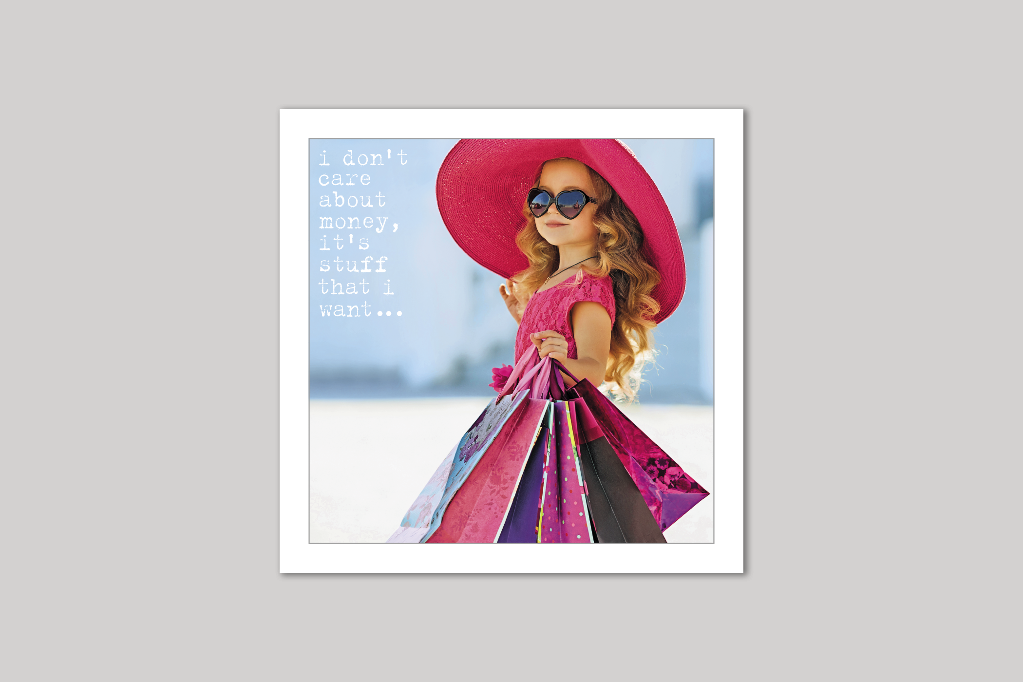 I Want Stuff from Life Is Sweet range of greeting cards by Icon.
