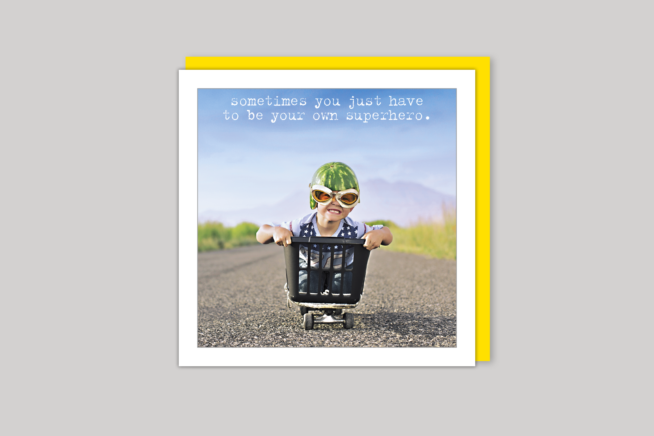 Be Your Own Superhero from Life Is Sweet range of greeting cards by Icon, back page.