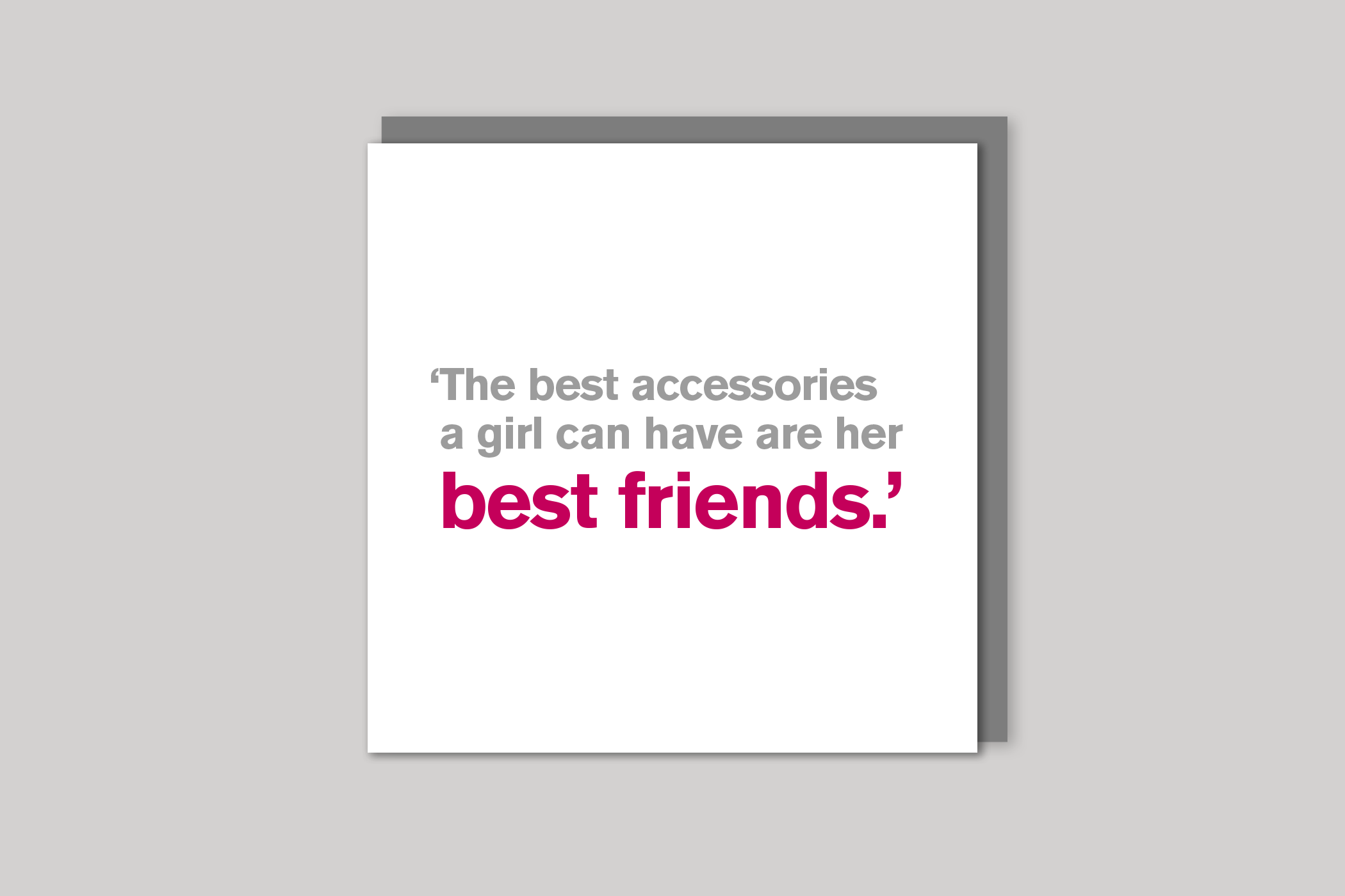 Best Accessories from Lyric range of quotation cards by Icon, back page.
