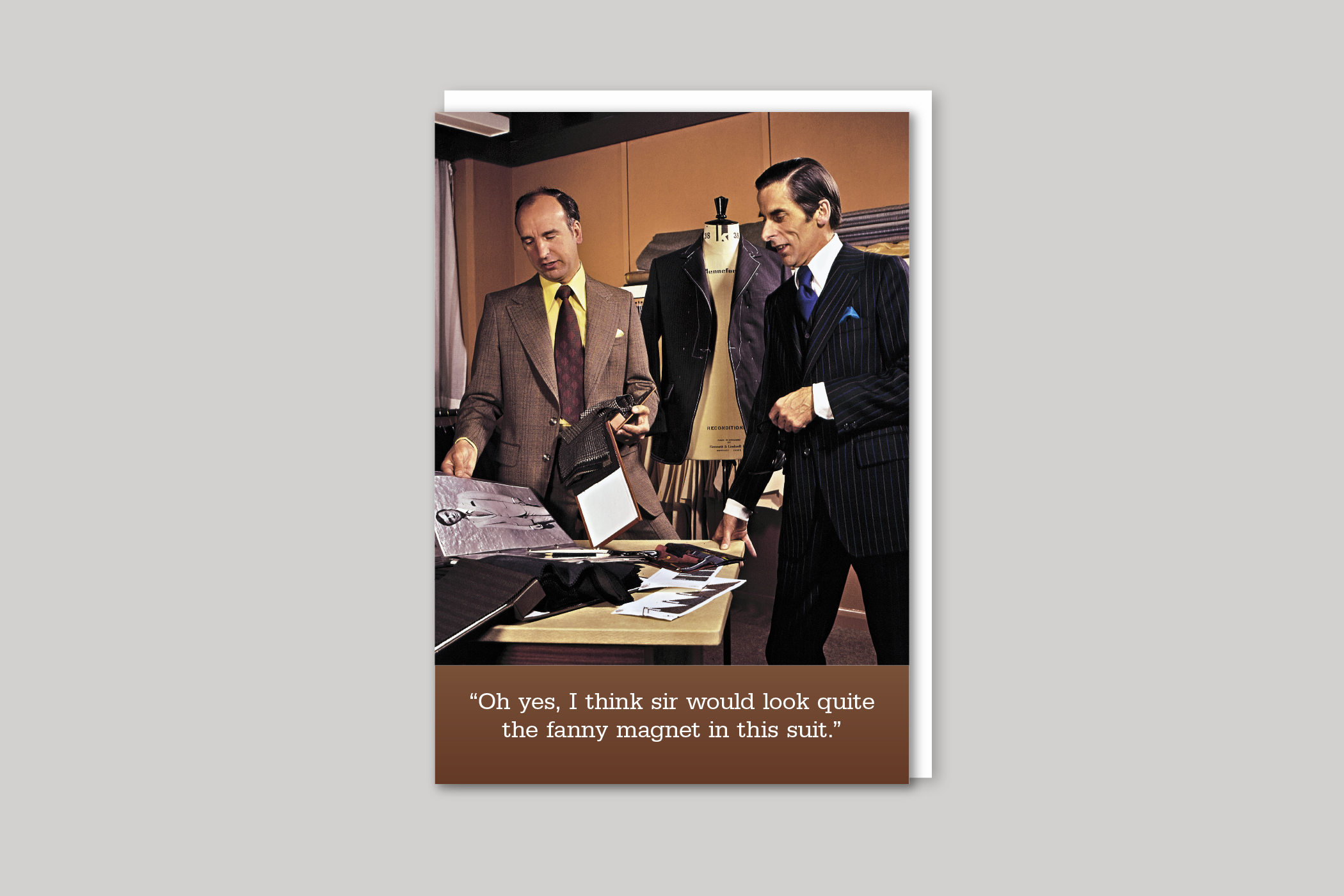 Suit You from Blush humour range of greeting cards by Icon, back page.