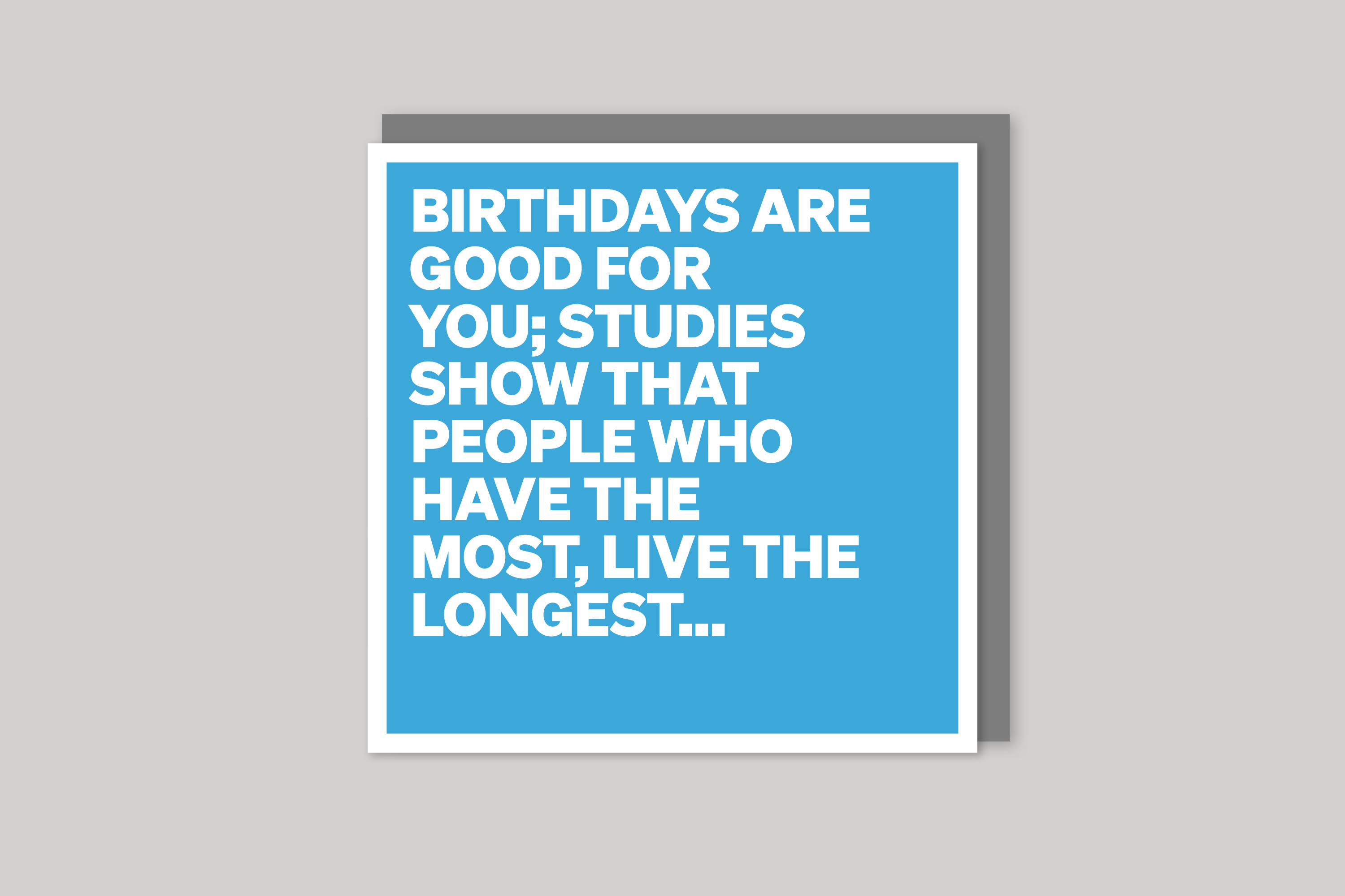 Studies Show…. from The Other Side range of quotation cards by Icon, back page.