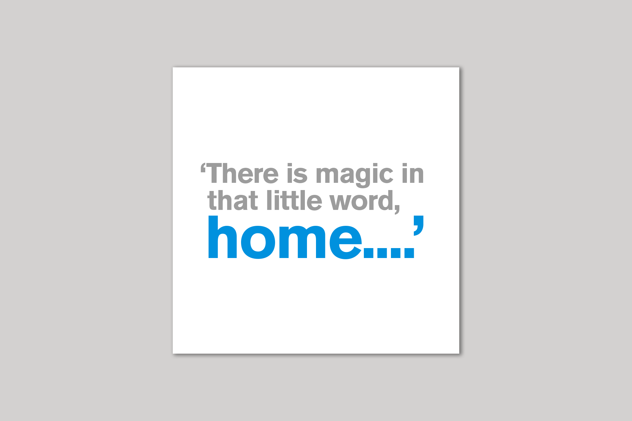 Home new home card from Lyric range of quotation cards by Icon.