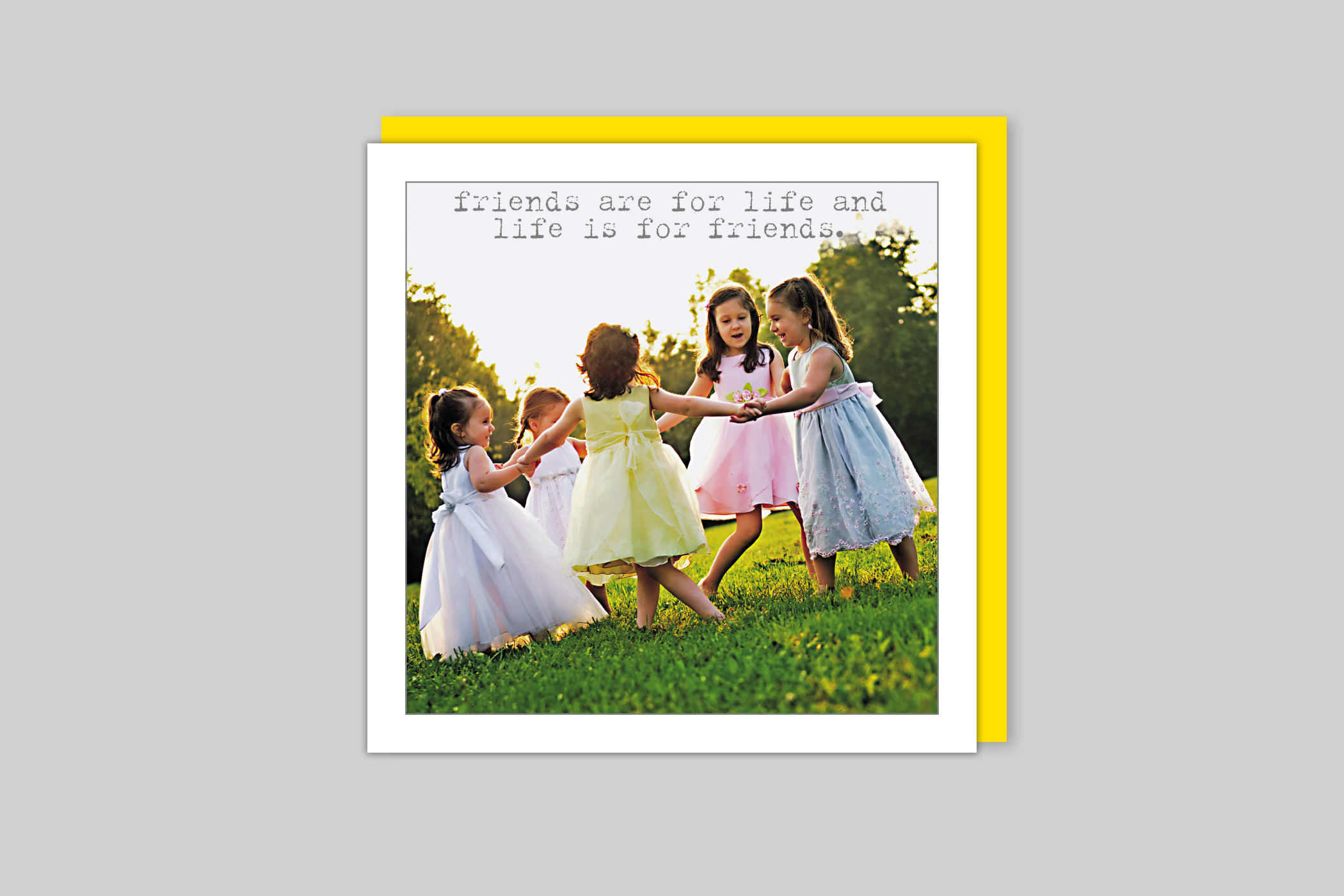 Life is for Friends from Life Is Sweet range of greeting cards by Icon, back page.