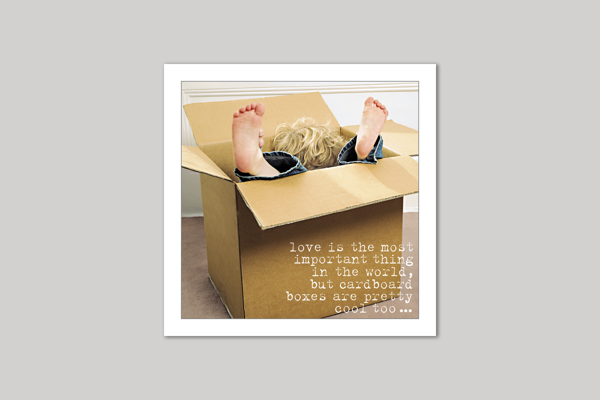 Cardboard Boxes from Life Is Sweet range of greeting cards by Icon.