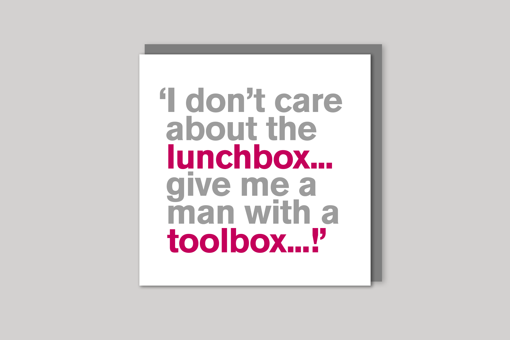 Toolbox from Lyric range of quotation cards by Icon, back page.