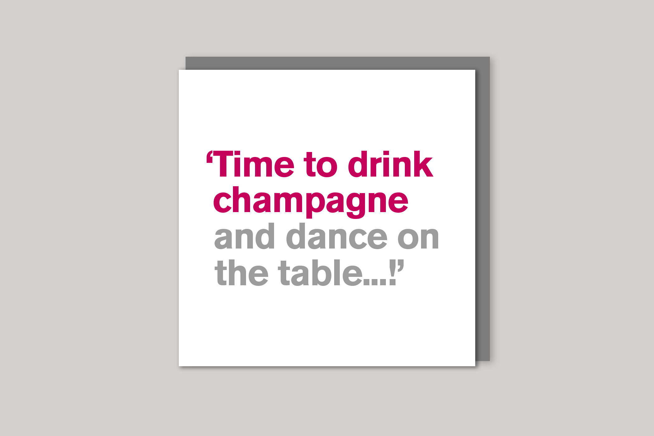 Drink Champagne from Lyric range of quotation cards by Icon, back page.