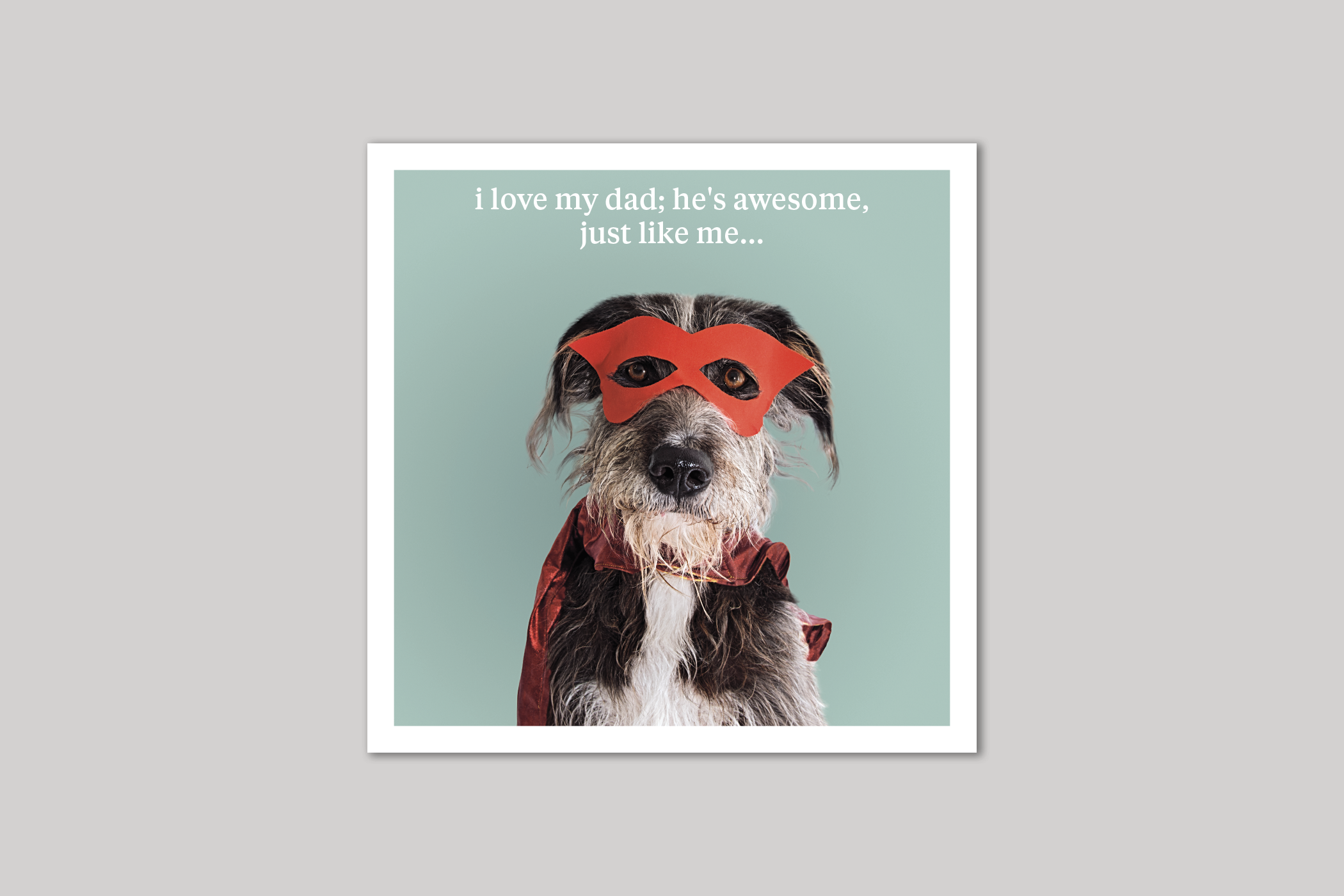 Just Like Me dad card quirky animal portrait from Curious World range of greeting cards by Icon.