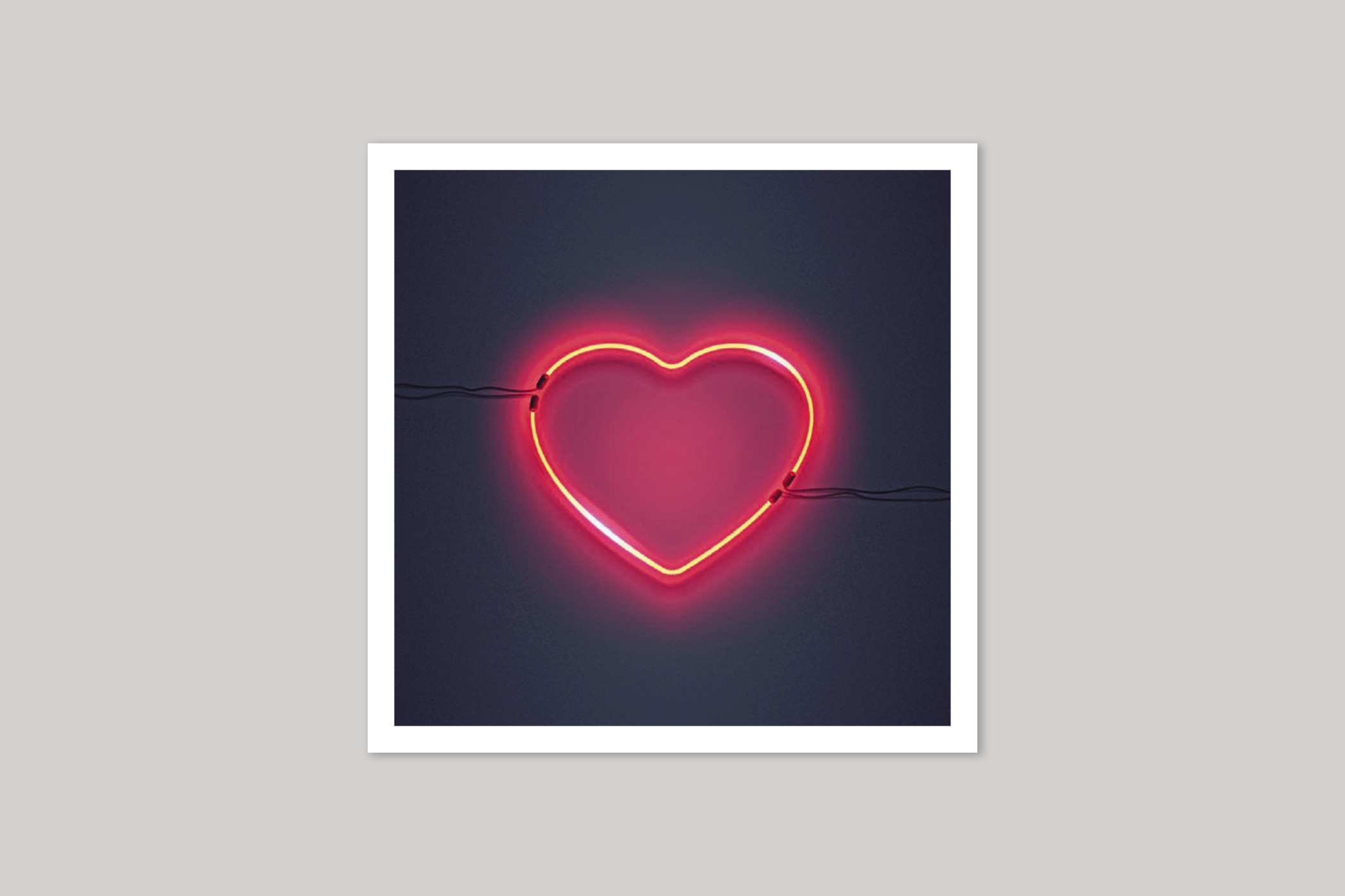 Neon Love cool photography from Wavelength range of photographic cards by Icon.