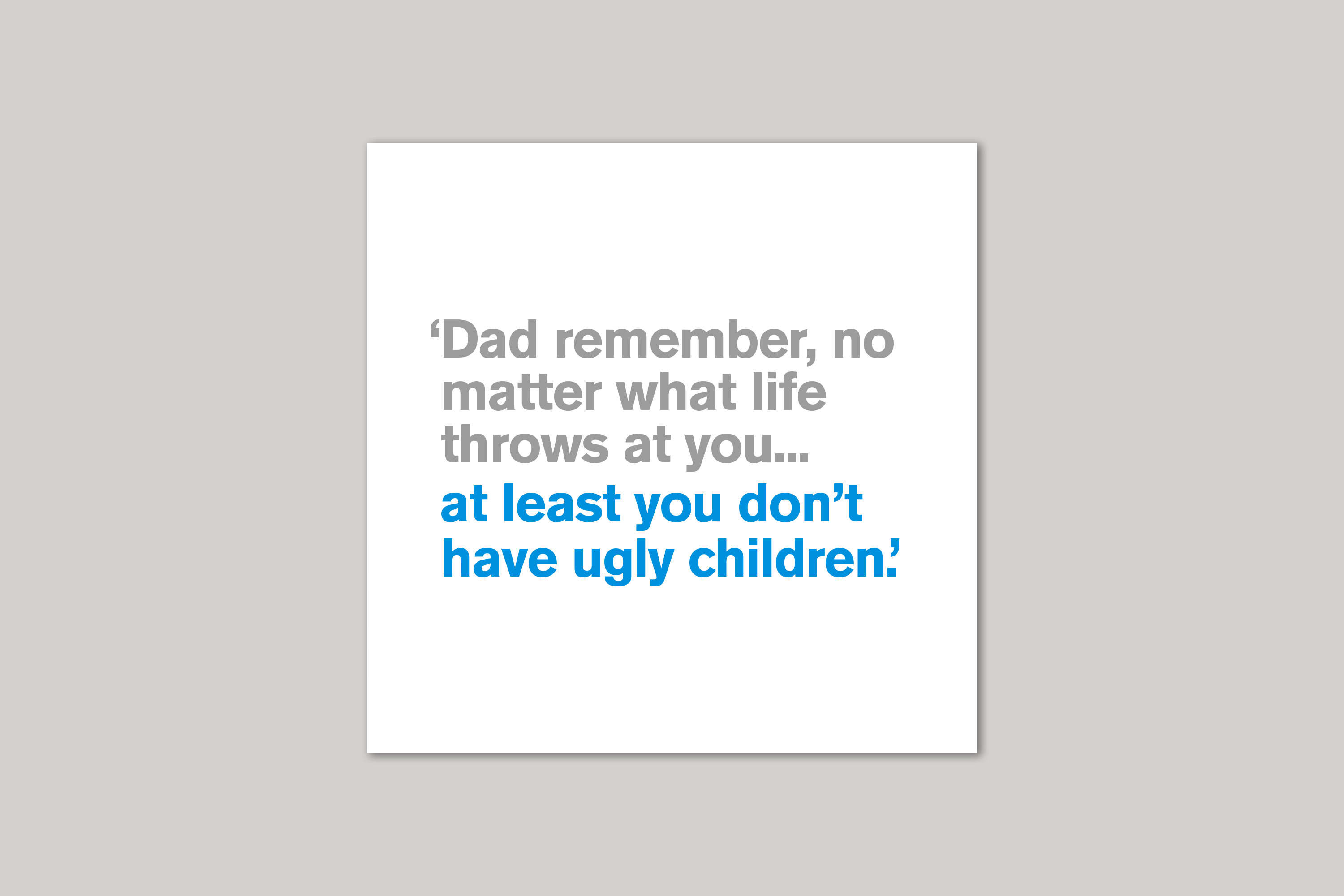 Ugly Children card from Lyric range of quotation cards by Icon.