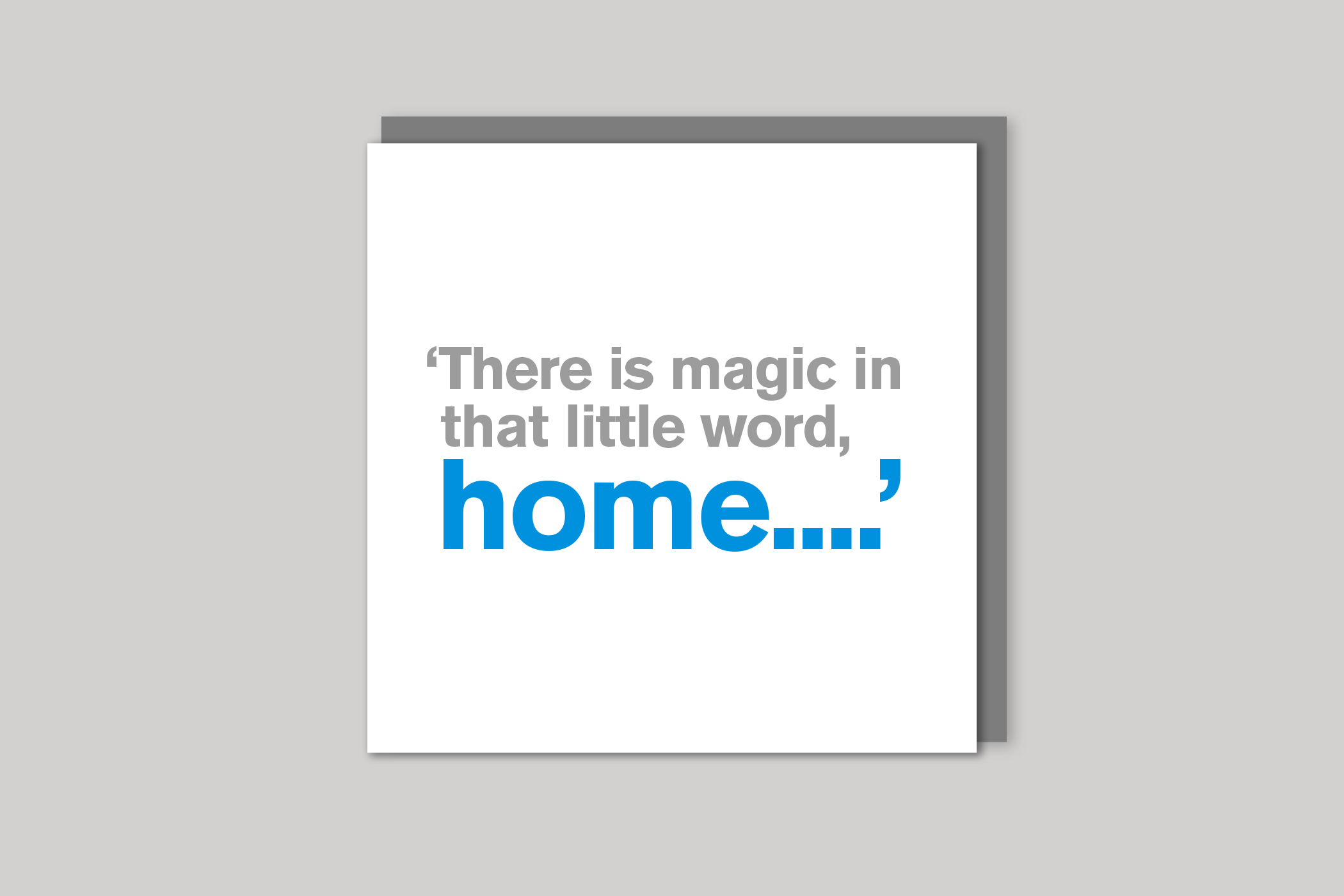 Home new home card from Lyric range of quotation cards by Icon, back page.