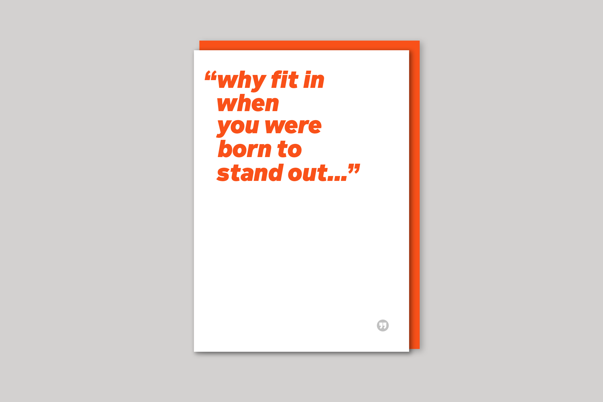 Why Fit In funny quotation from Quotecards range of cards by Icon, back page.