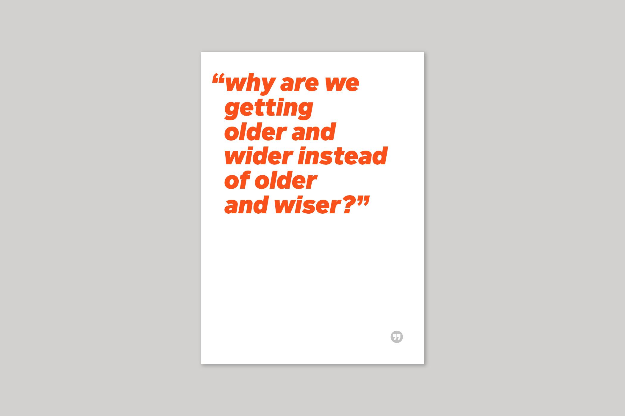 Older and Wider funny quotation from Quotecards range of cards by Icon.