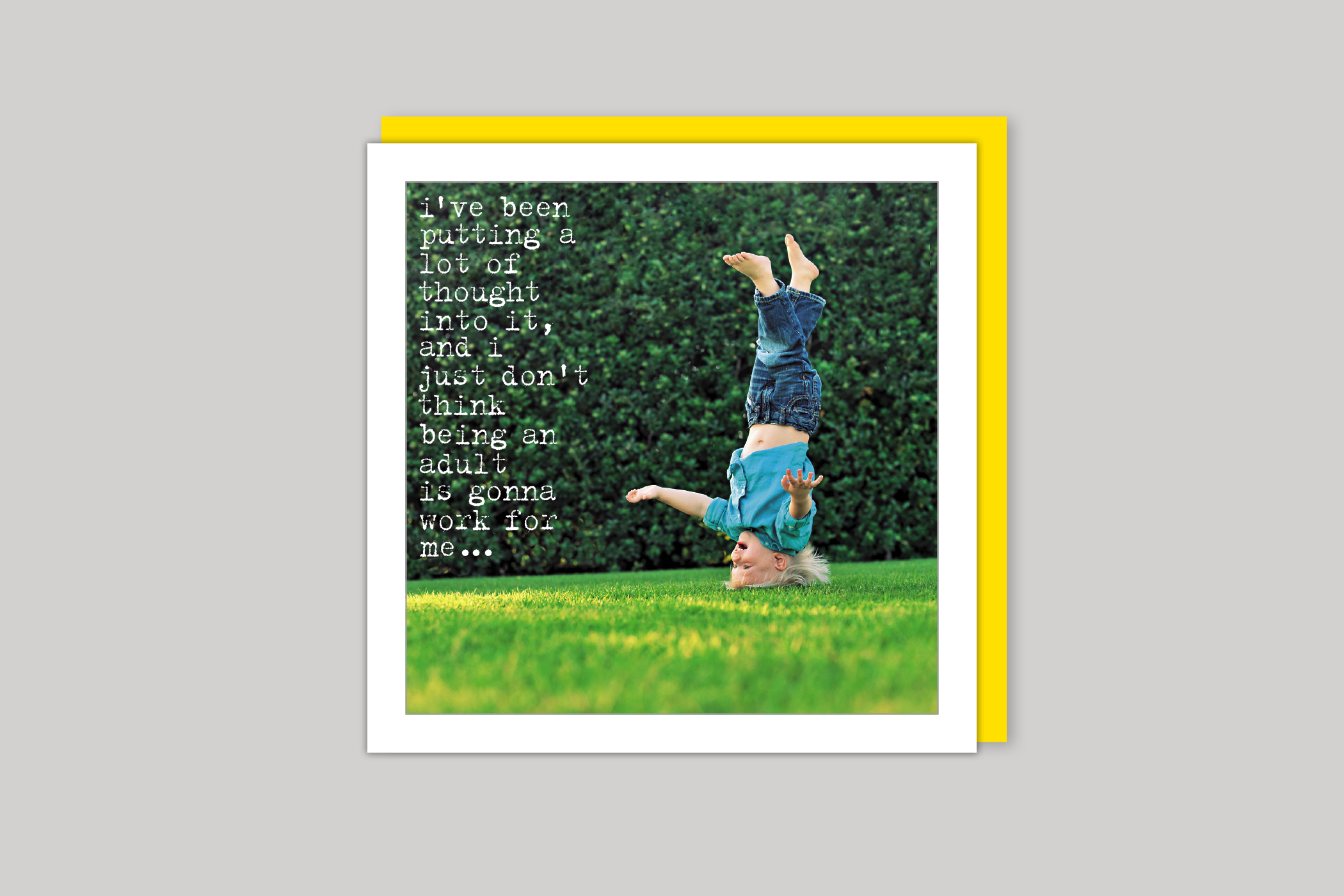 Being An Adult from Life Is Sweet range of greeting cards by Icon, back page.