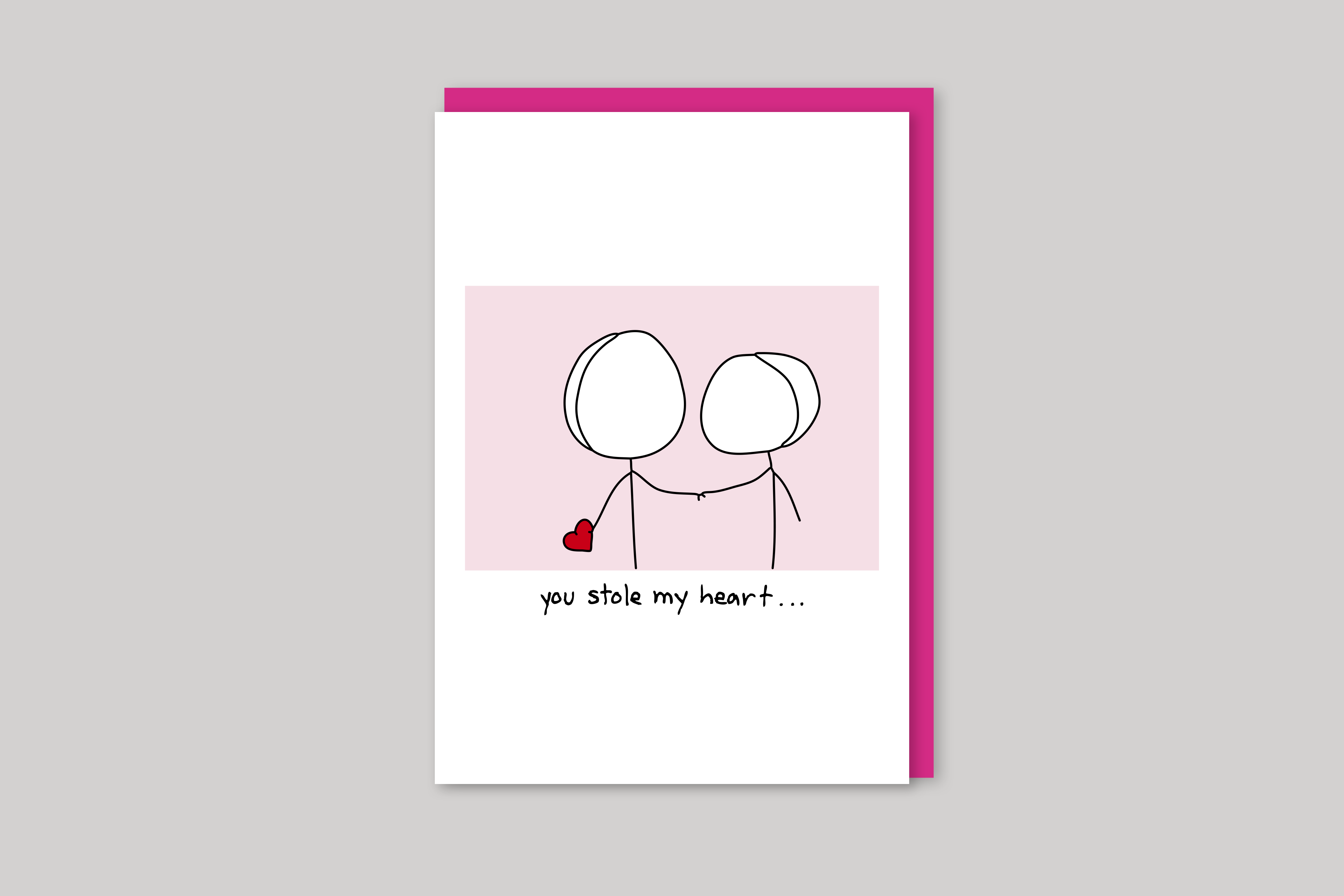 You Stole My Heart humorous illustration from Mean Cards range of greeting cards by Icon, back page.