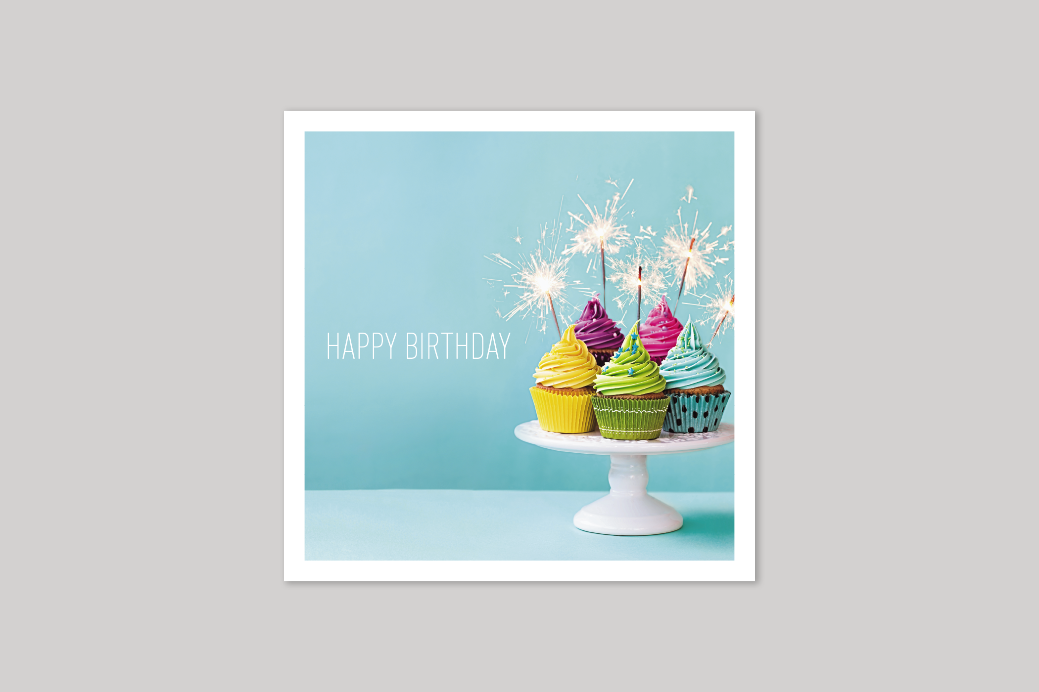 Happy Birthday Cupcakes from Beautiful Days range of contemporary photographic cards by Icon.