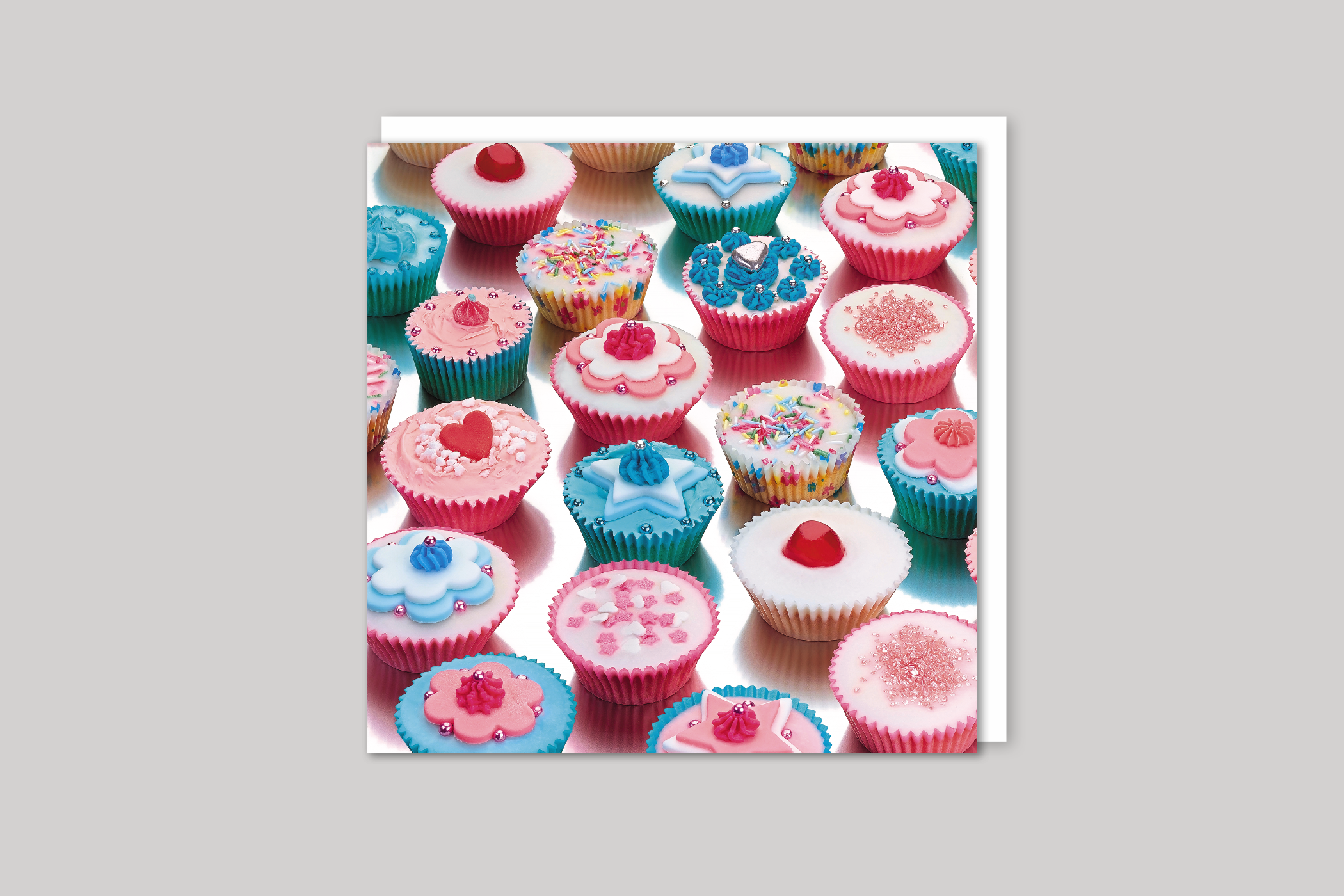 Fancy Cupcakes from Exposure range of photographic cards by Icon, back page.