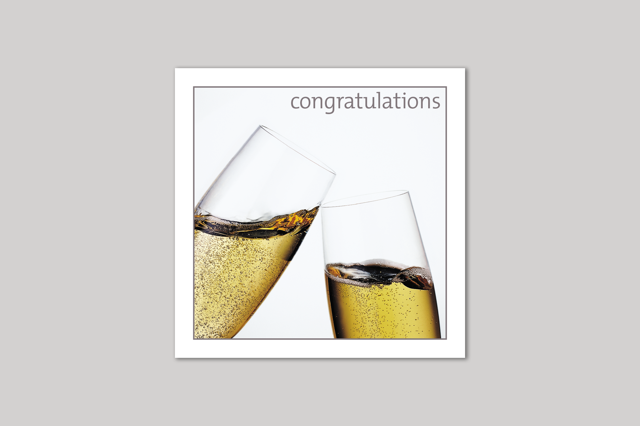 Champagne congratulations card from Exposure Silver Edition range of greeting cards by Icon.