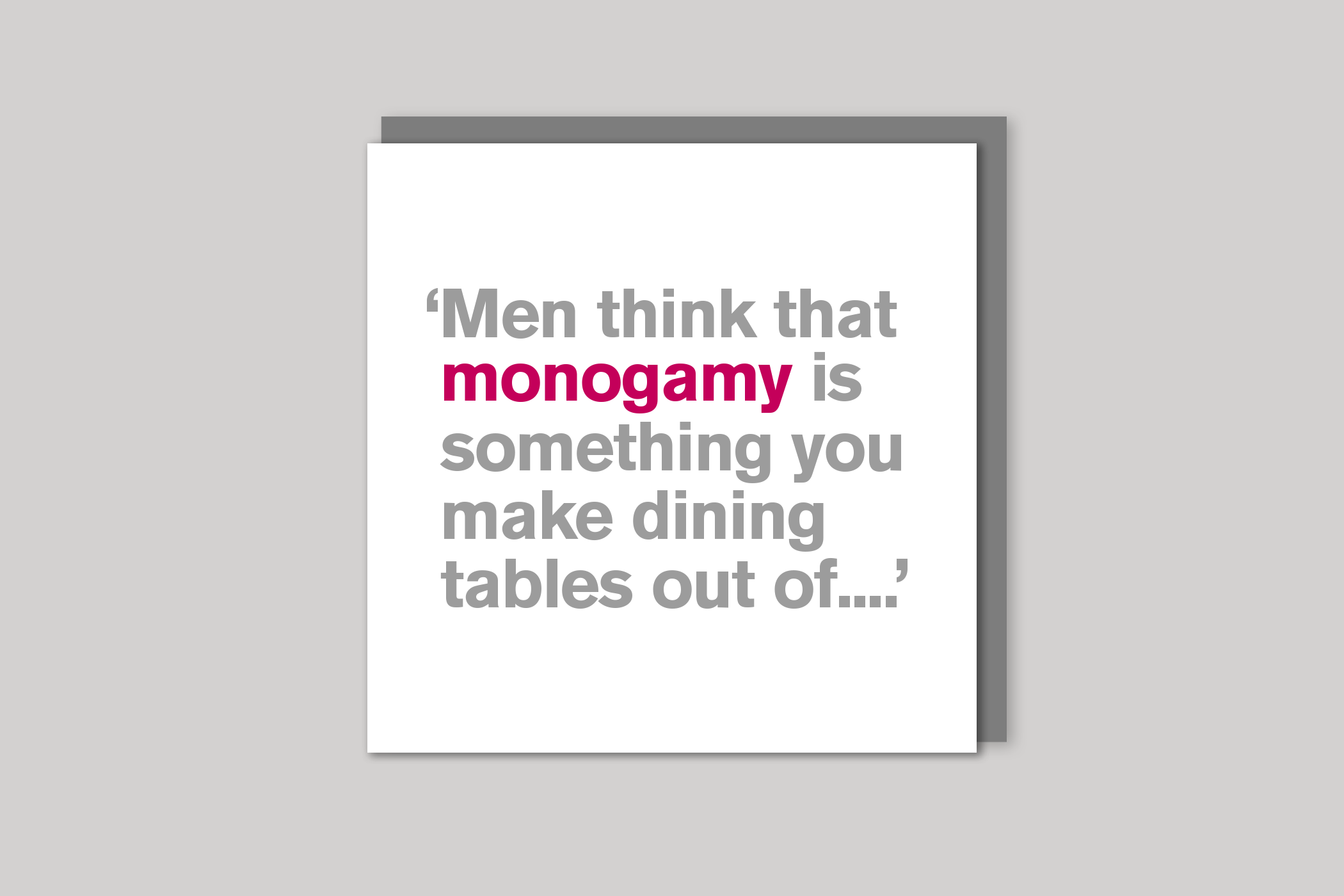 Monogamy from Lyric range of quotation cards by Icon, back page.