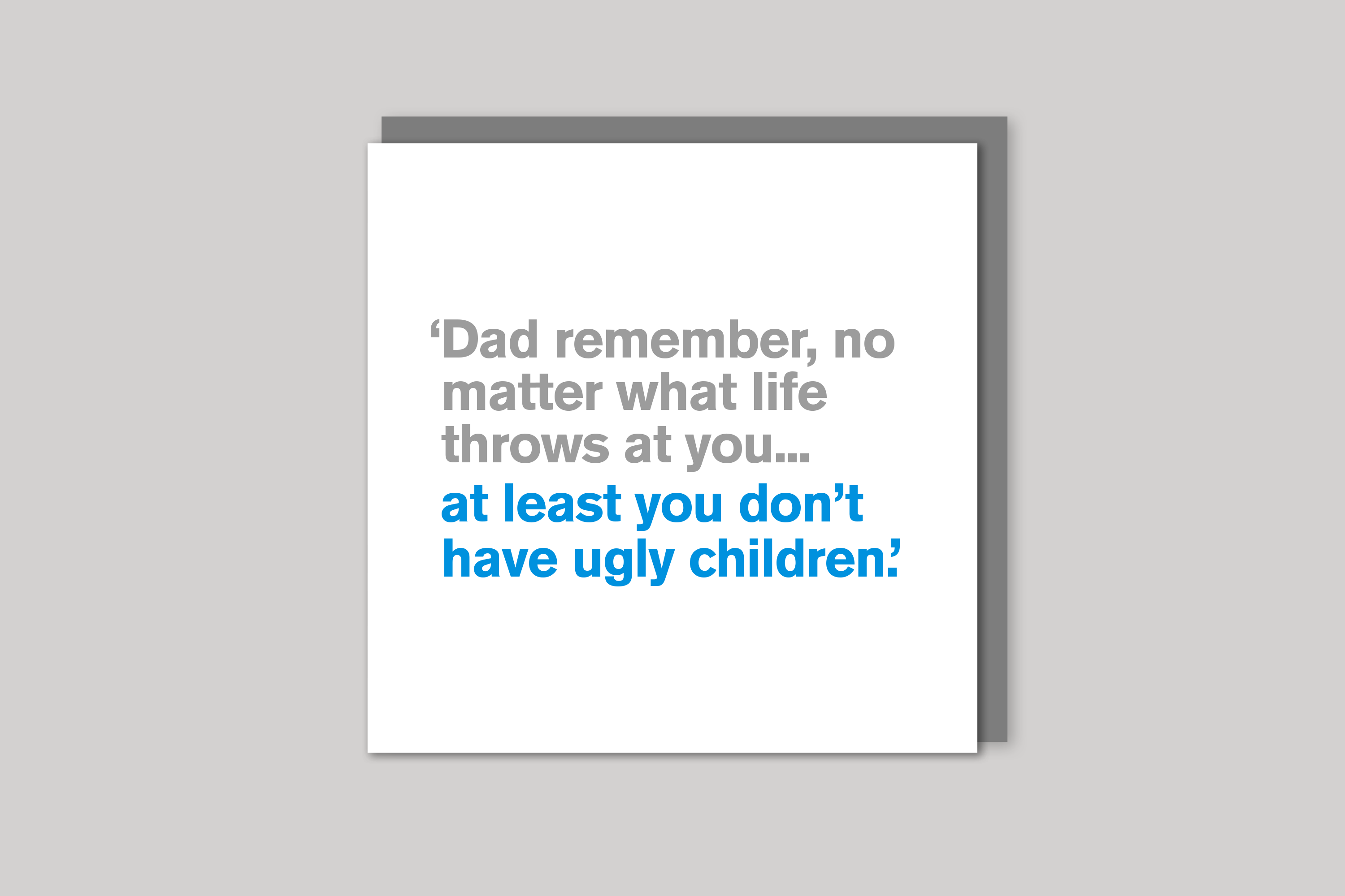 Ugly Children card from Lyric range of quotation cards by Icon, back page.