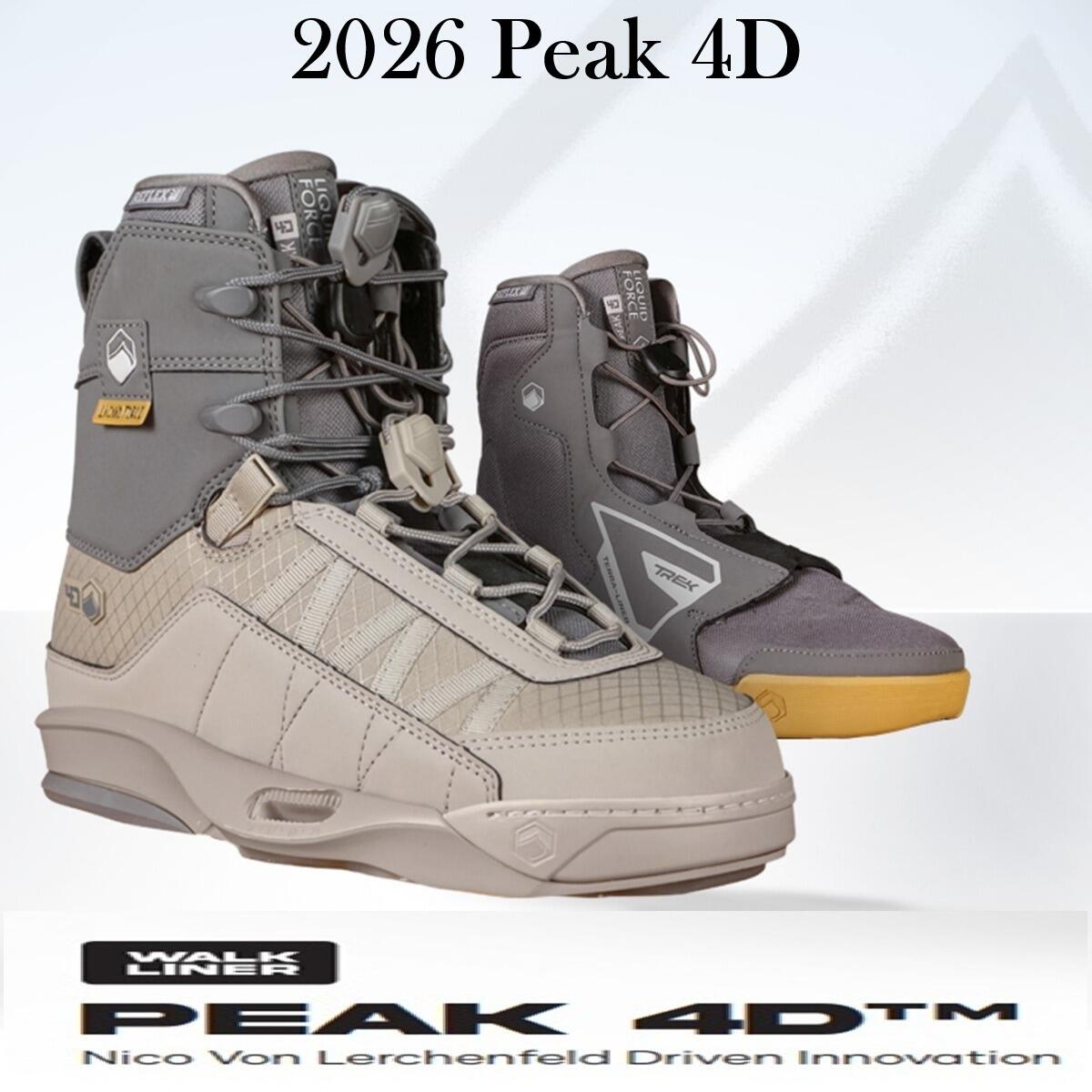 Liquid Force 2026 Peak 4D Wakeboard Bindings with Trek Liner 1