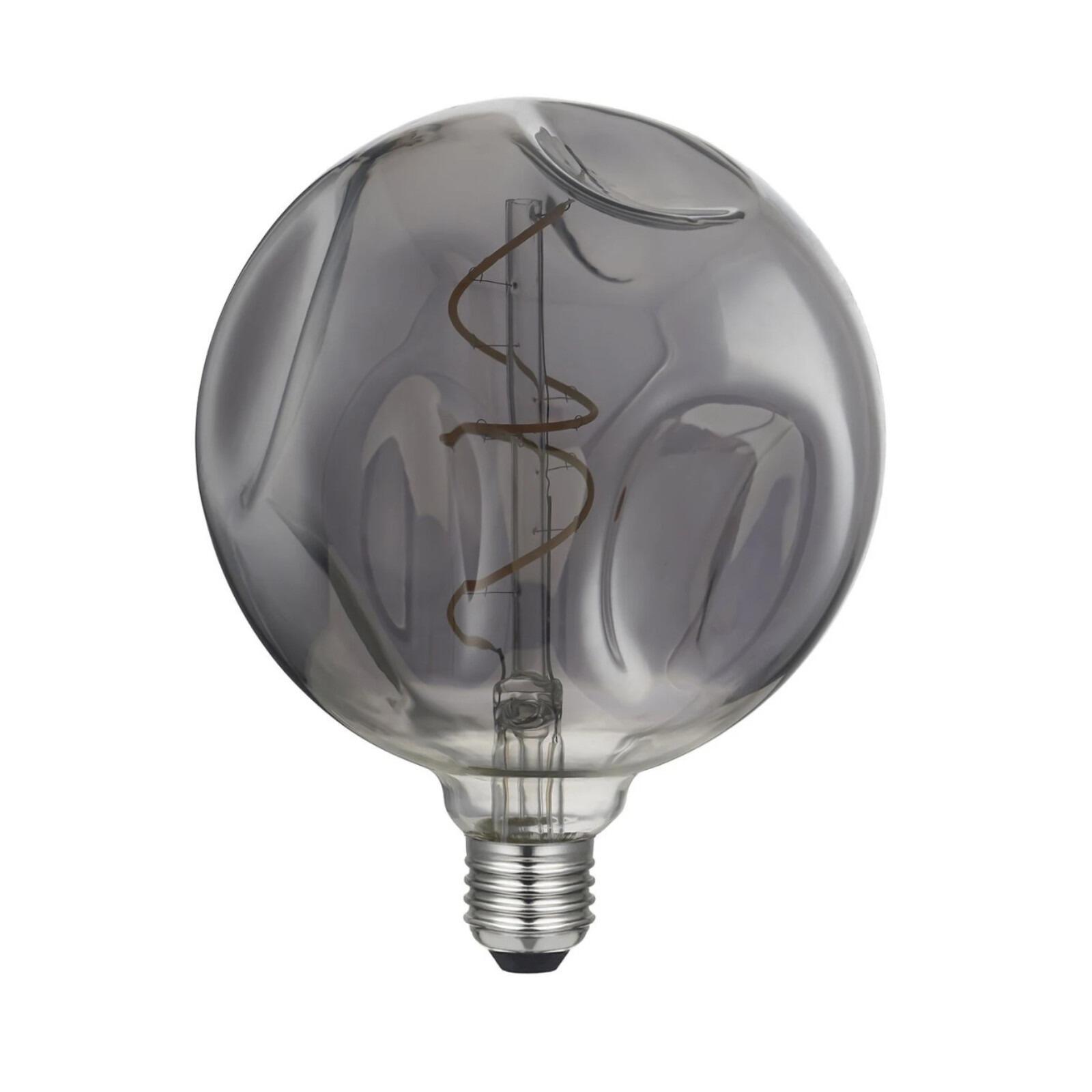 S03 LED Bumped Smokey Spiral Filament Dimmable Globe Bulb, G140 5W 150LM E27 2000K