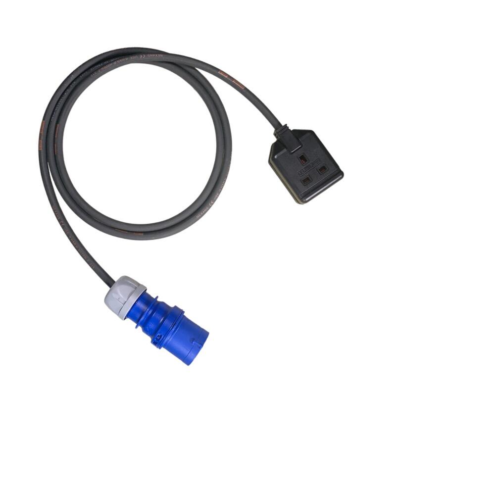 16A Plug To 13A 1Gang Socket 230V Heavy Duty Adaptor