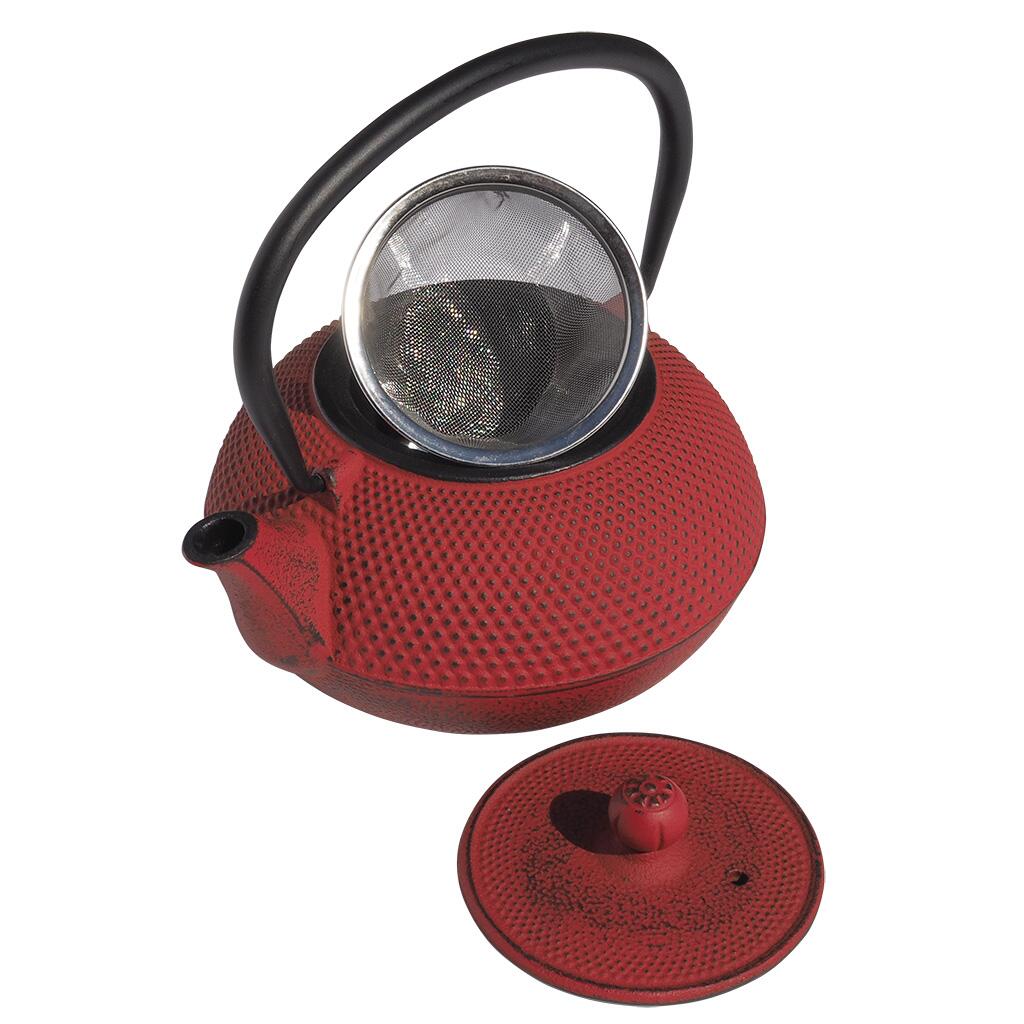 Tenshi Red Cast Iron Teapot infuser