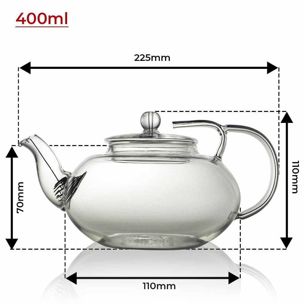 Lotus Teapot 400ml Sizing