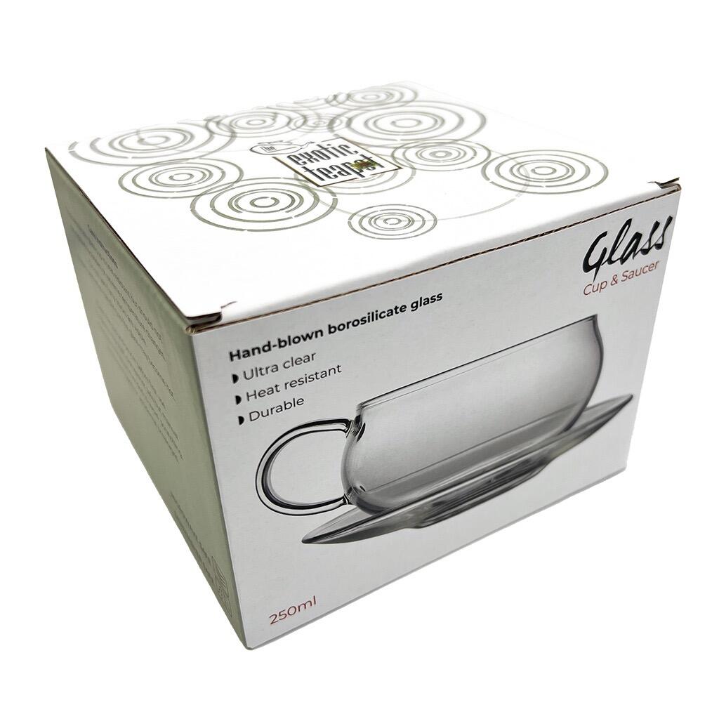 Glass Cup and Saucer 250ml Pack