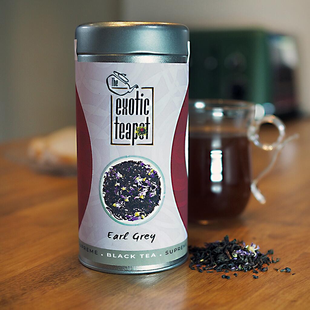 Supreme Earl Grey Tea Tin in situ