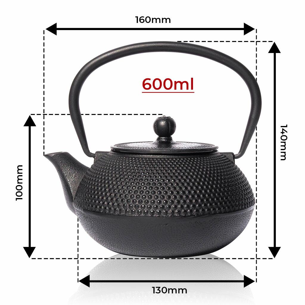 Tenshi Cast Iron Teapot Sizing