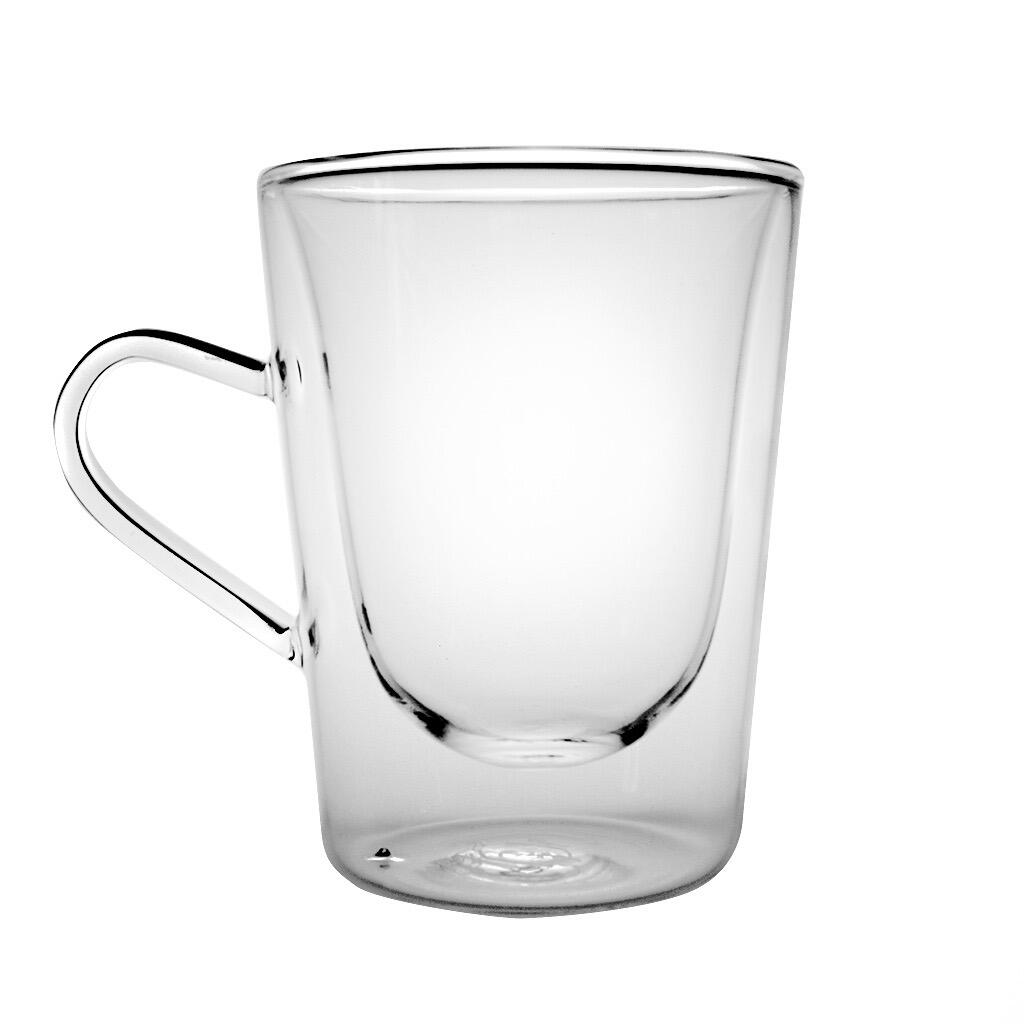 Double Wall Glass Cup with Handle 300ml