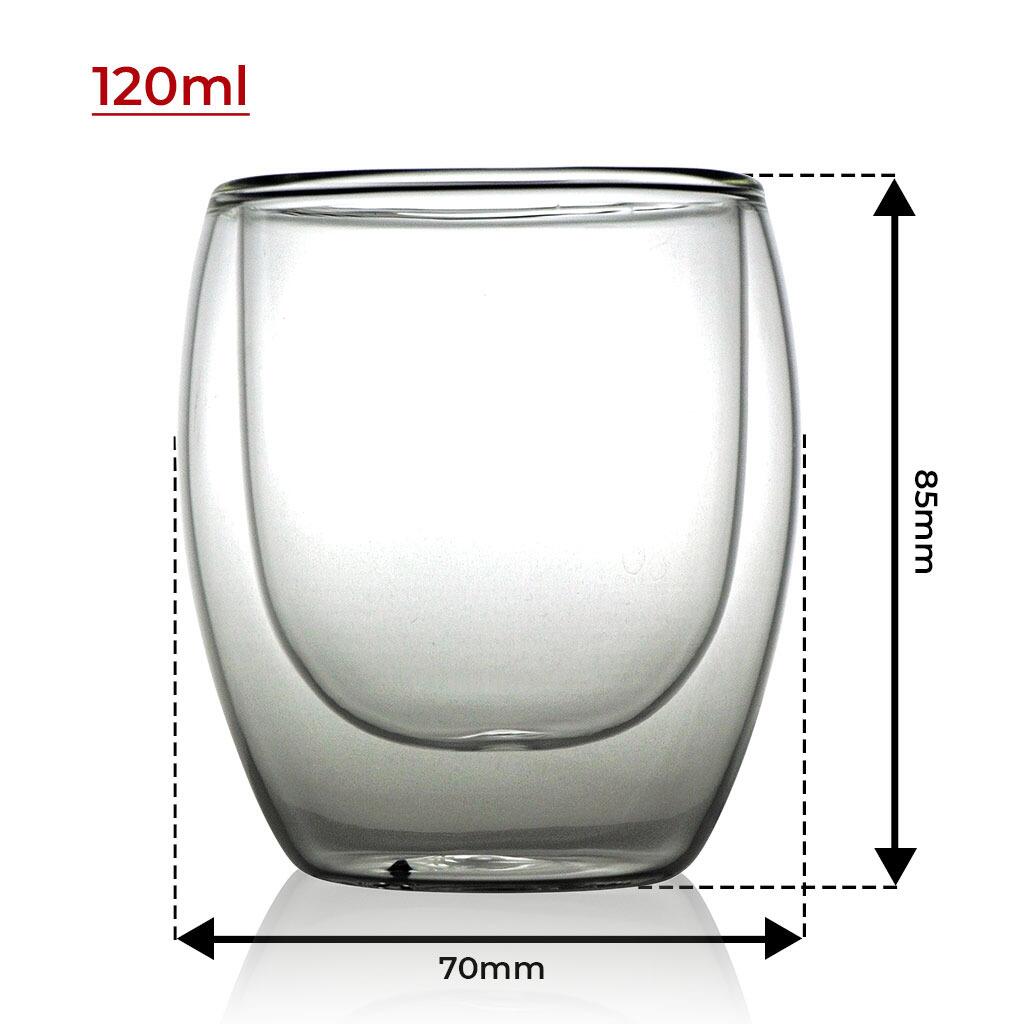 Double Wall Cups 120ml Sizing