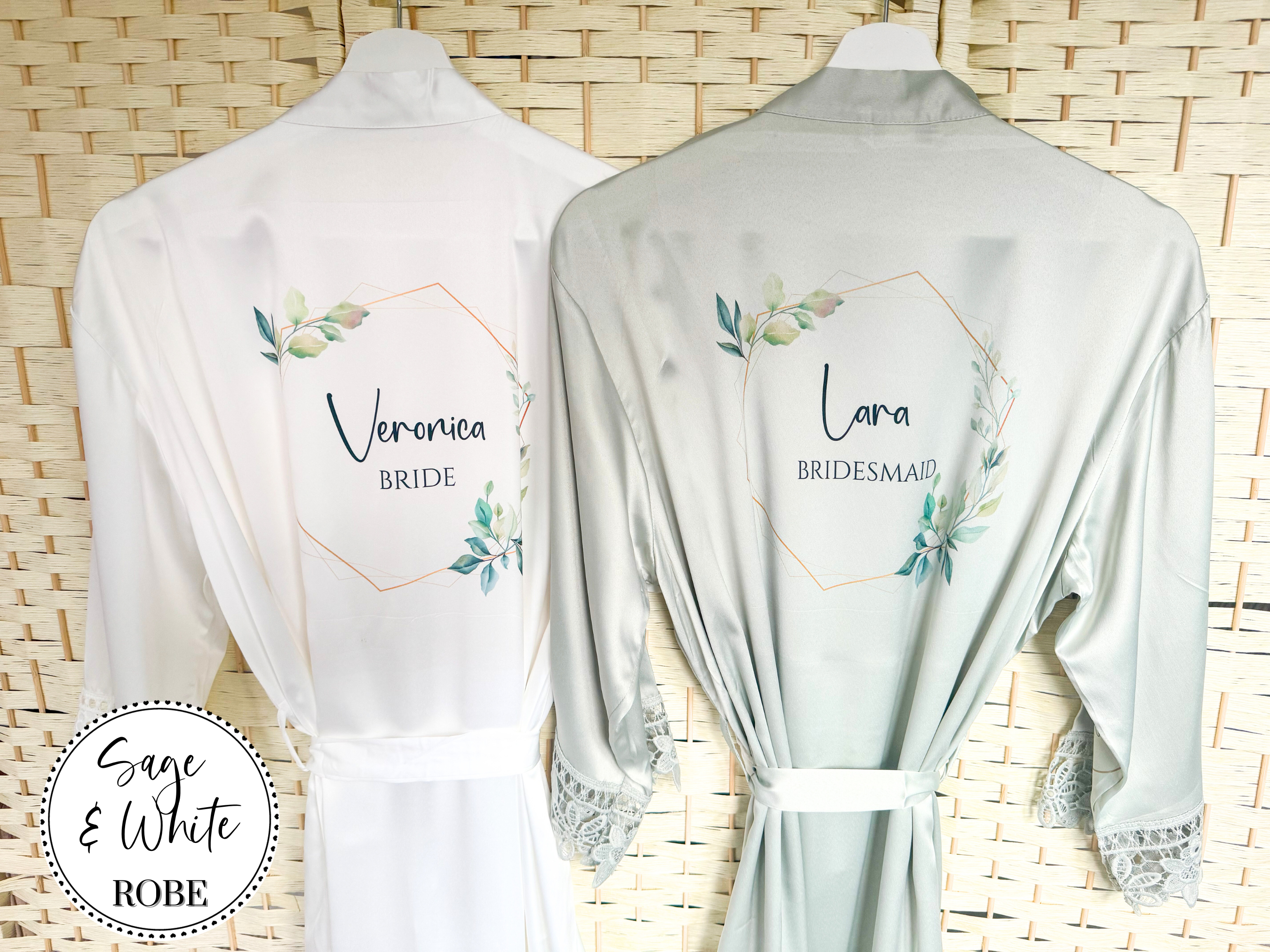 Personalised bridal party robes top