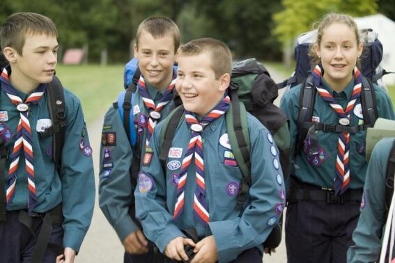 This is an image of children in Scout Association Scouts uniforms