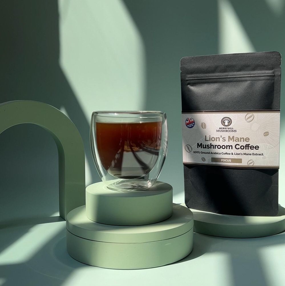 80g Lions Mane Mushroom Coffee in gkass