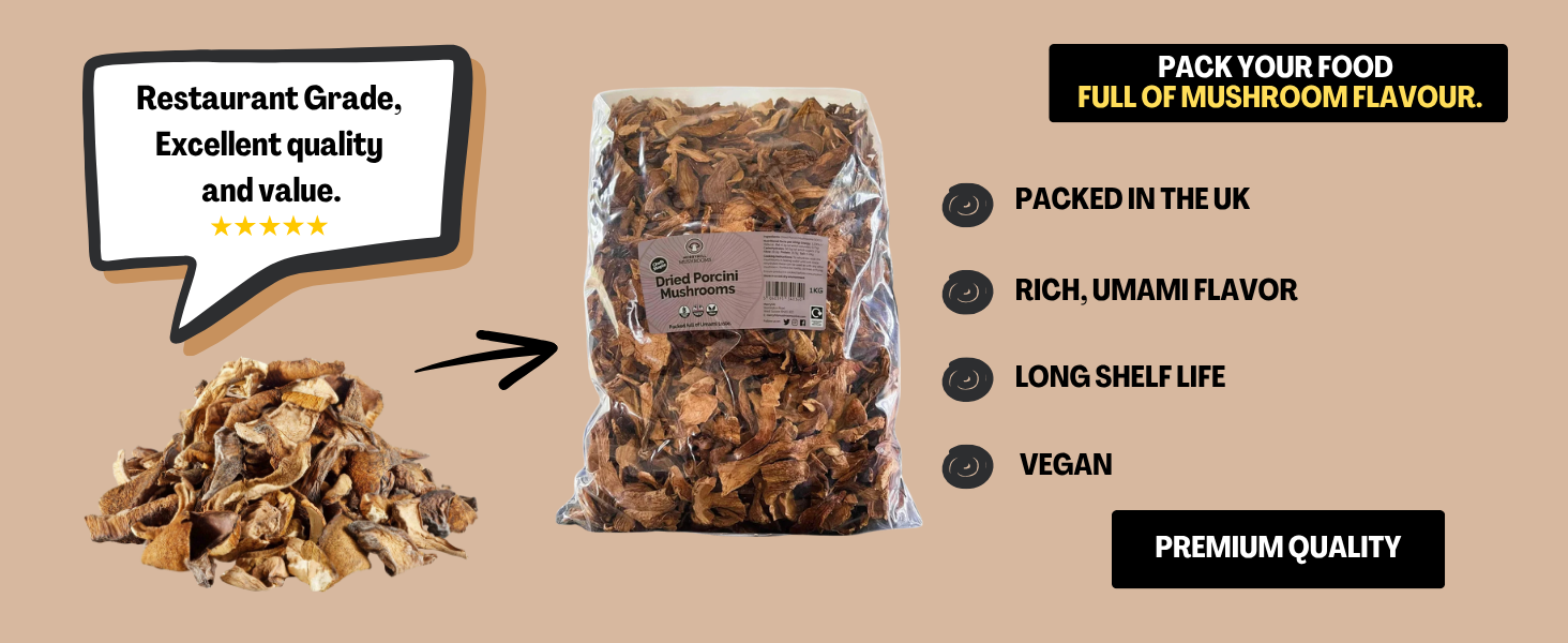 1kg Porcini mushrooms infographic