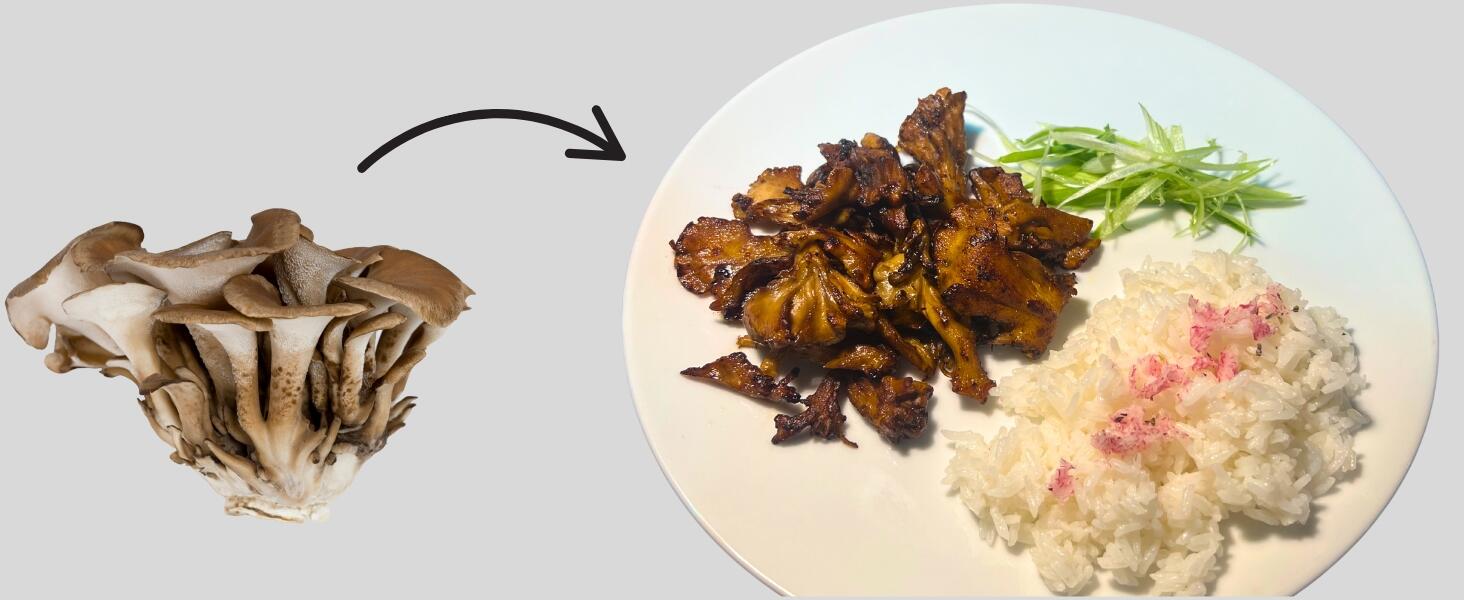 Cooked Maitake Mushrooms